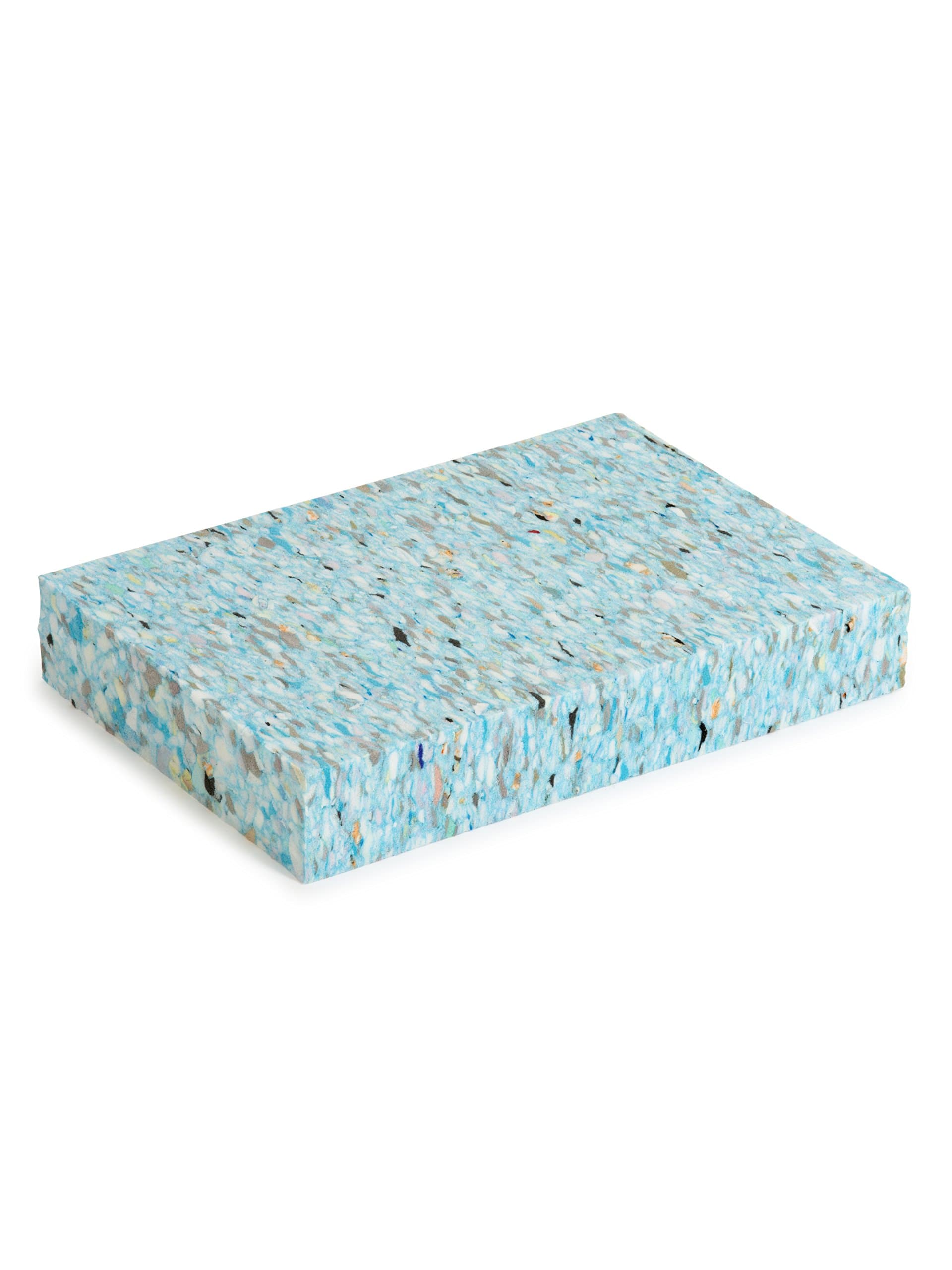 Yoga Studio Recycled Foam Single Yoga Block 30 x 20 x 5cm, Recycled Full-Chip Lightweight Yoga Block, Shock Absorbent, Multi-Coloured