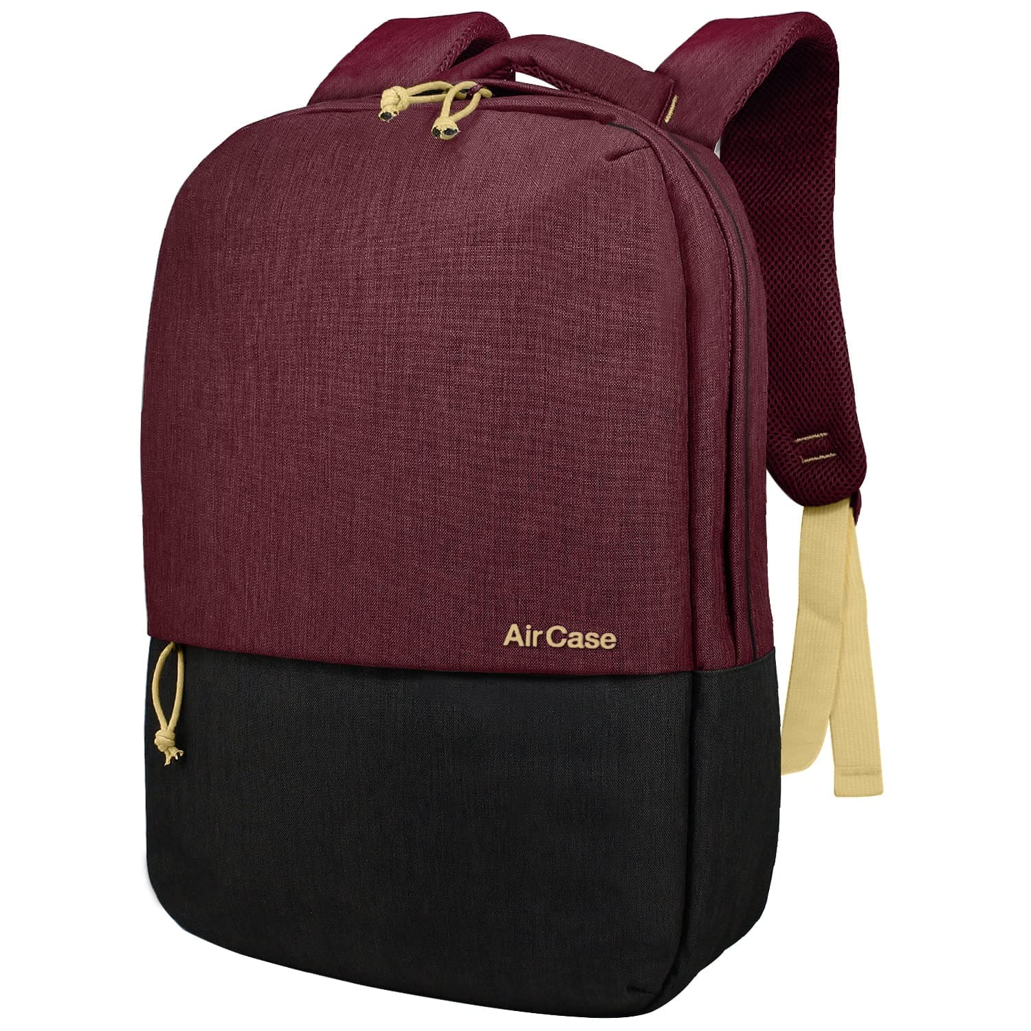 AirCaseAirCase Casual Backpack fits upto 15.6" Laptop, Easy to clean, Lightweight Canvas Spacious Bag for Office/Travel/College, Men & Women, Maroon