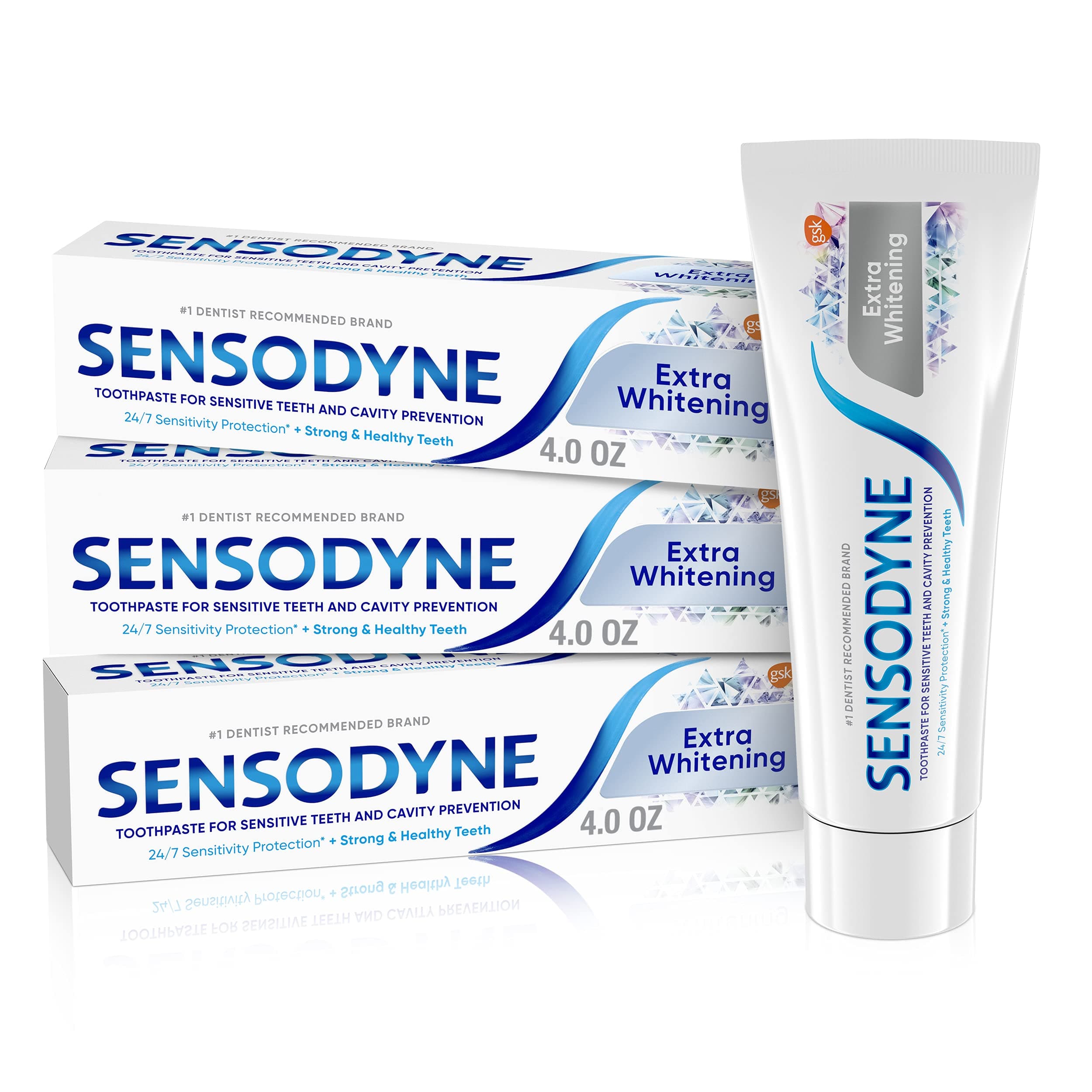 Sensodyne Toothpaste 3 Pack Sensodyne Sensitivity Toothpaste, Extra Whitening 4 oz