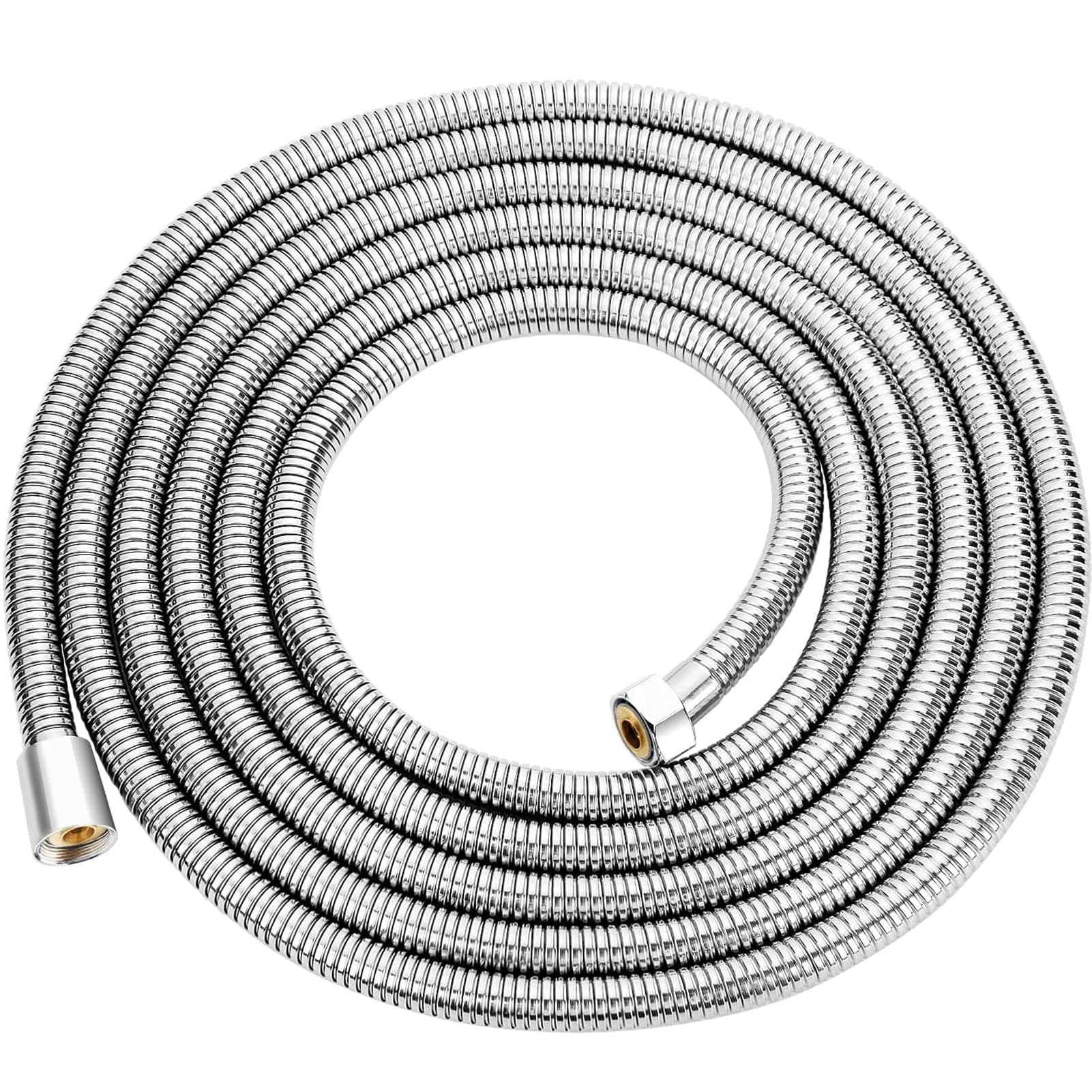 Long Shower Hose 5m, 196" Metal Stainless Steel Shower Pipe, Anti-Kink and Leakproof, Bathroom Shower Cable, Easy DIY Replacement