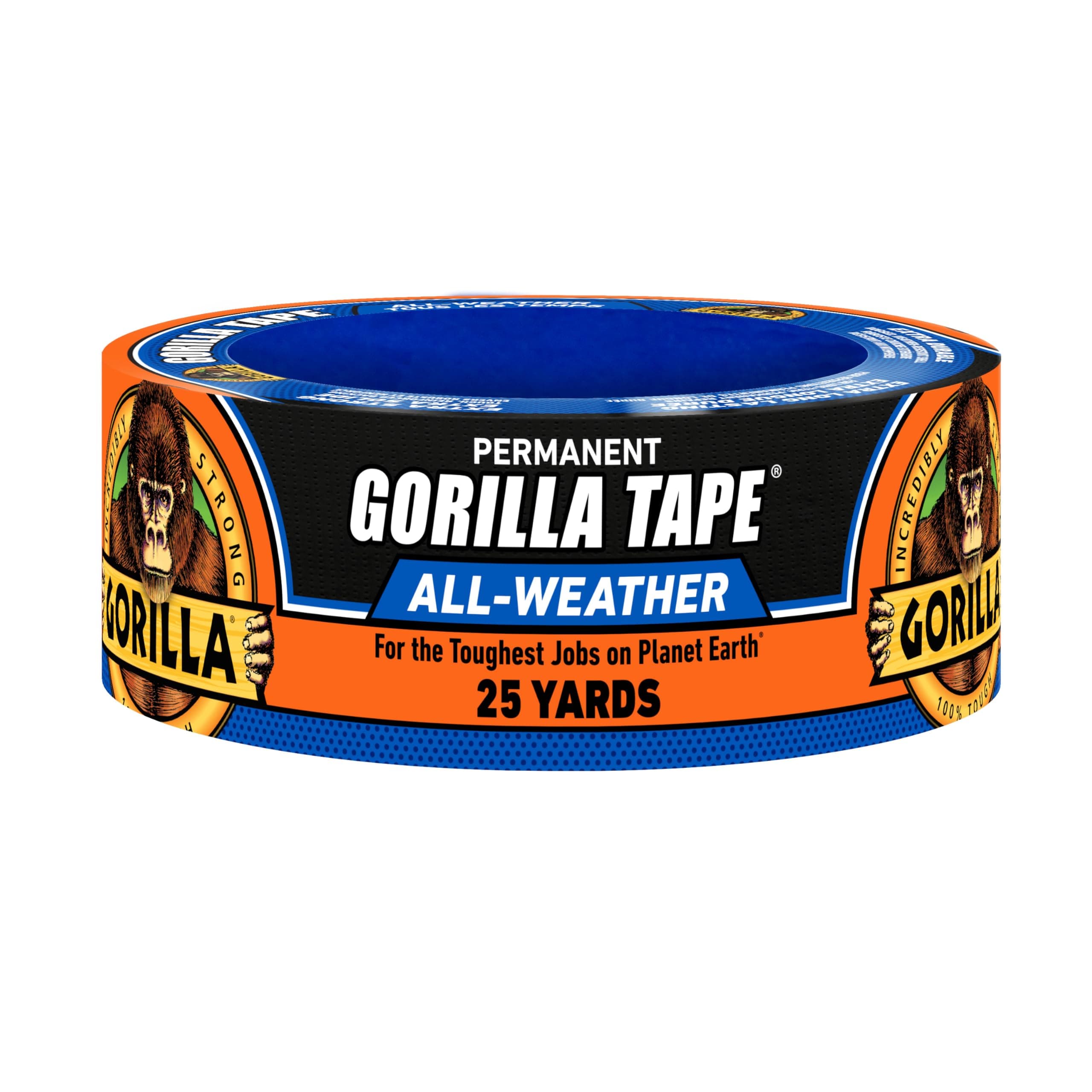 Gorilla All Weather Outdoor Waterproof Duct Tape, UV and Temperature Resistant, 1.88" x 25 yd, Black (Pack of 1), Limited Edition