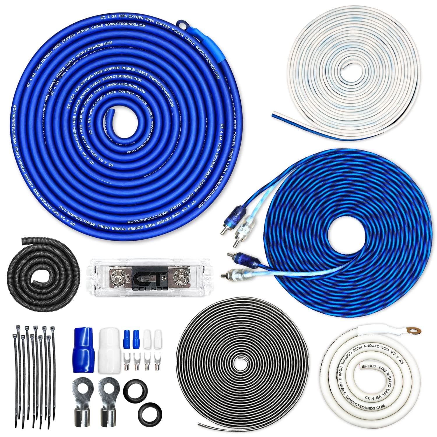 4 Gauge Full OFC Amp Installation 4GA Elite Amplifier Wire Kit