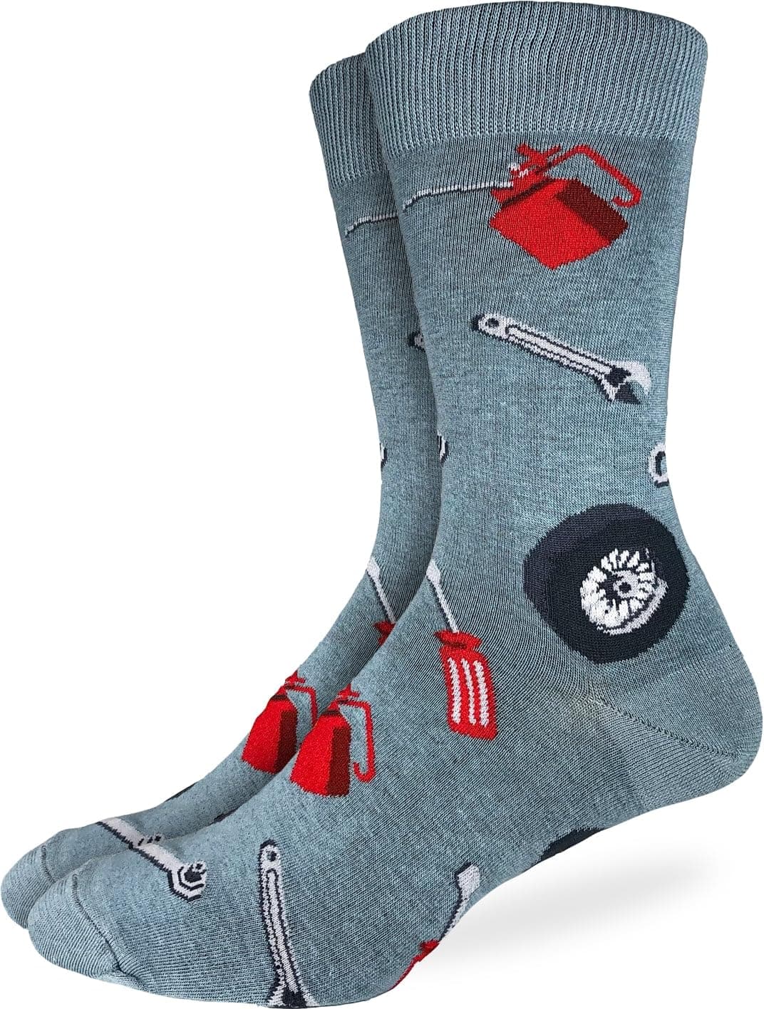 Good Luck Sock Men's Car Mechanic Socks, Adult, Shoe Size 7-12