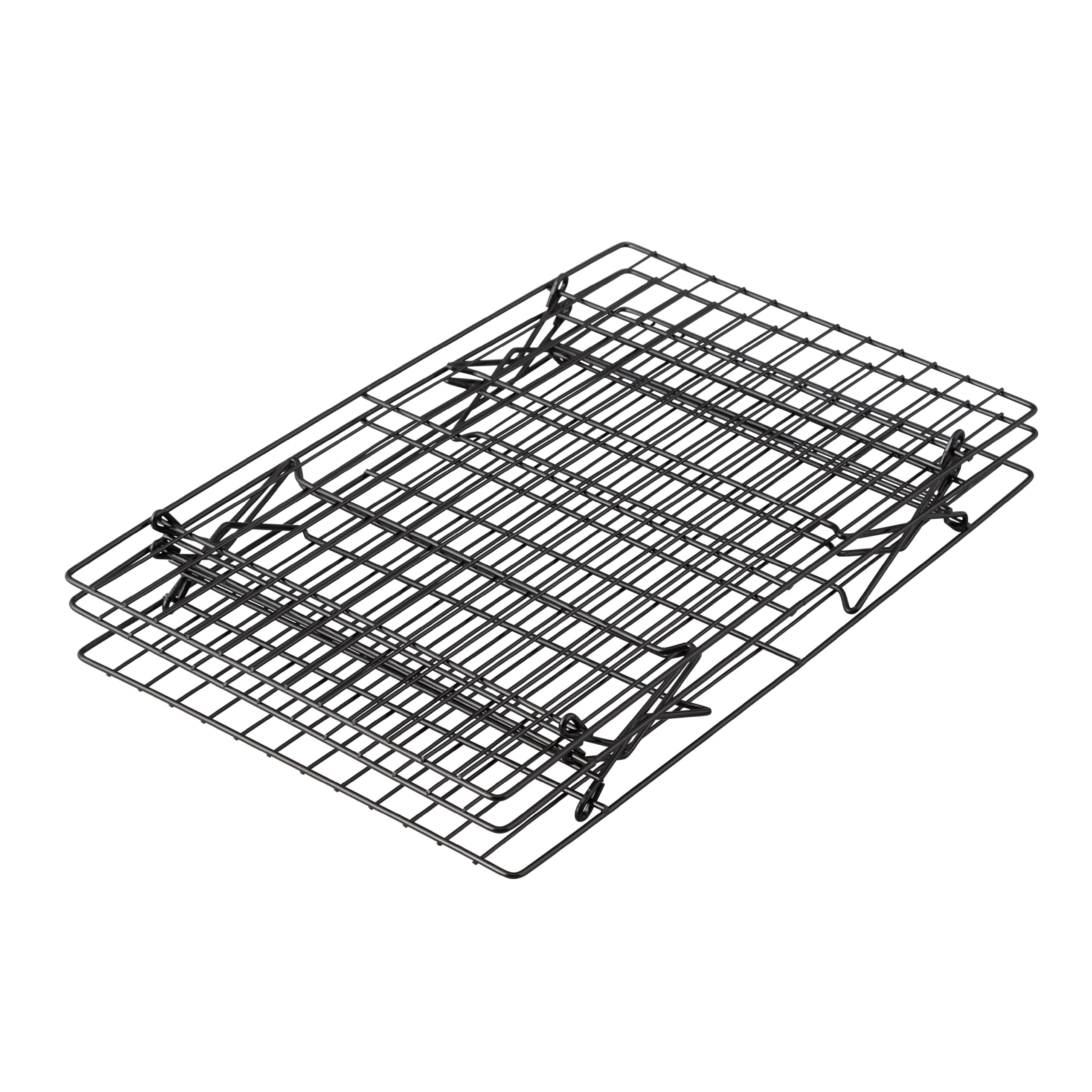 Excelle Elite 3-Tier Cooling Rack for Cookies, Cake and More - Cool Batches of Cookies, Cake Layers or Finger Foods, Black