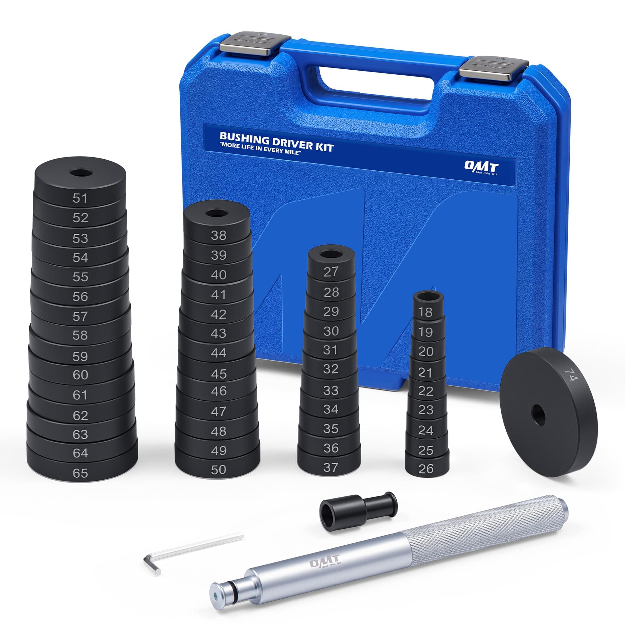 52-in-1 Custom Bushing Driver Set | Transmission Wheel Axle Bearing Race and Seal Installer, Remover, Press Tool Kit