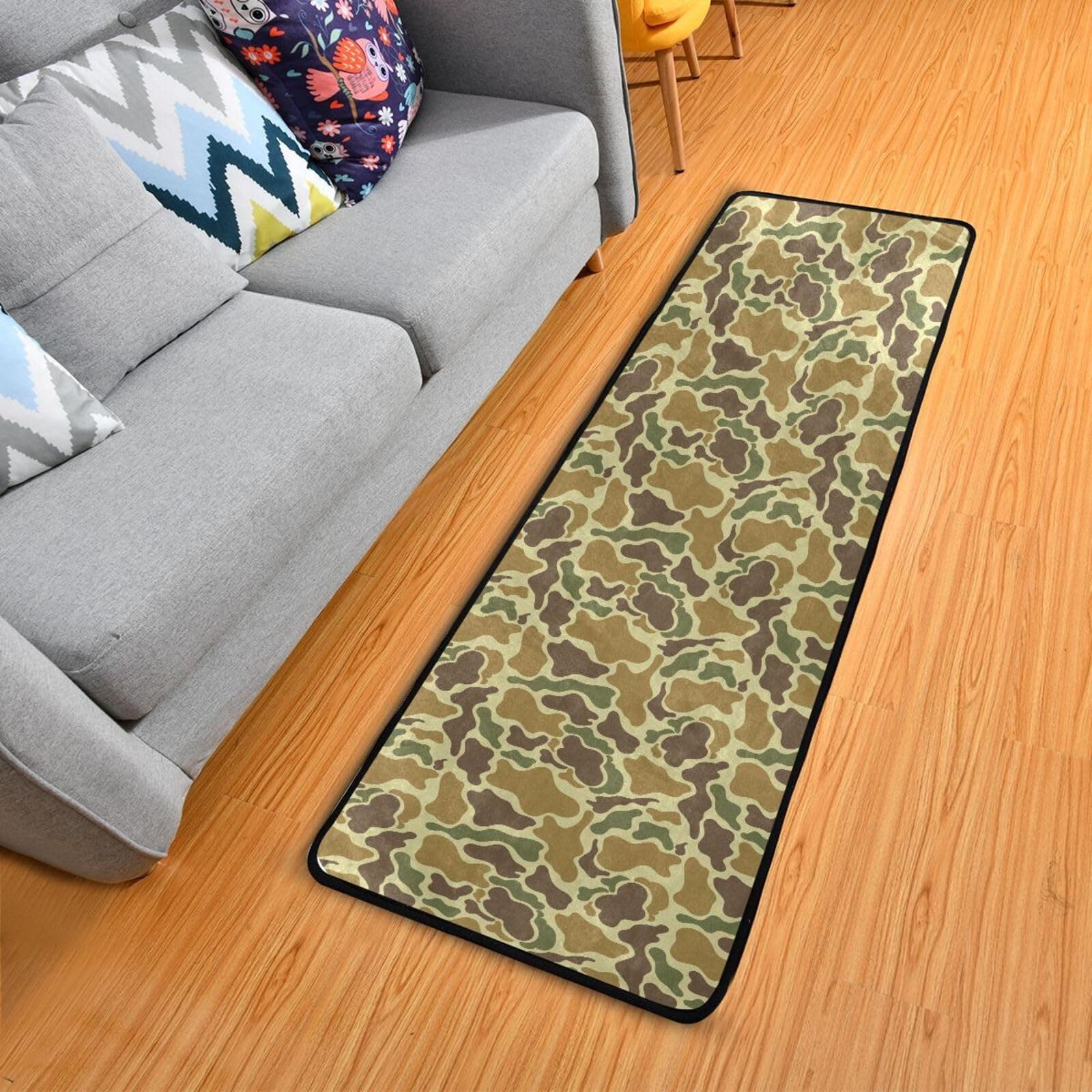 Vintage Duck Hunter Area Rug Non Skid, Washable Hallway Runner Rugs Laundry Room Rug Mats Soft Kitchen Absorbent Floor Mat Carpet for Entrance Bedroom Living Room 72x24in