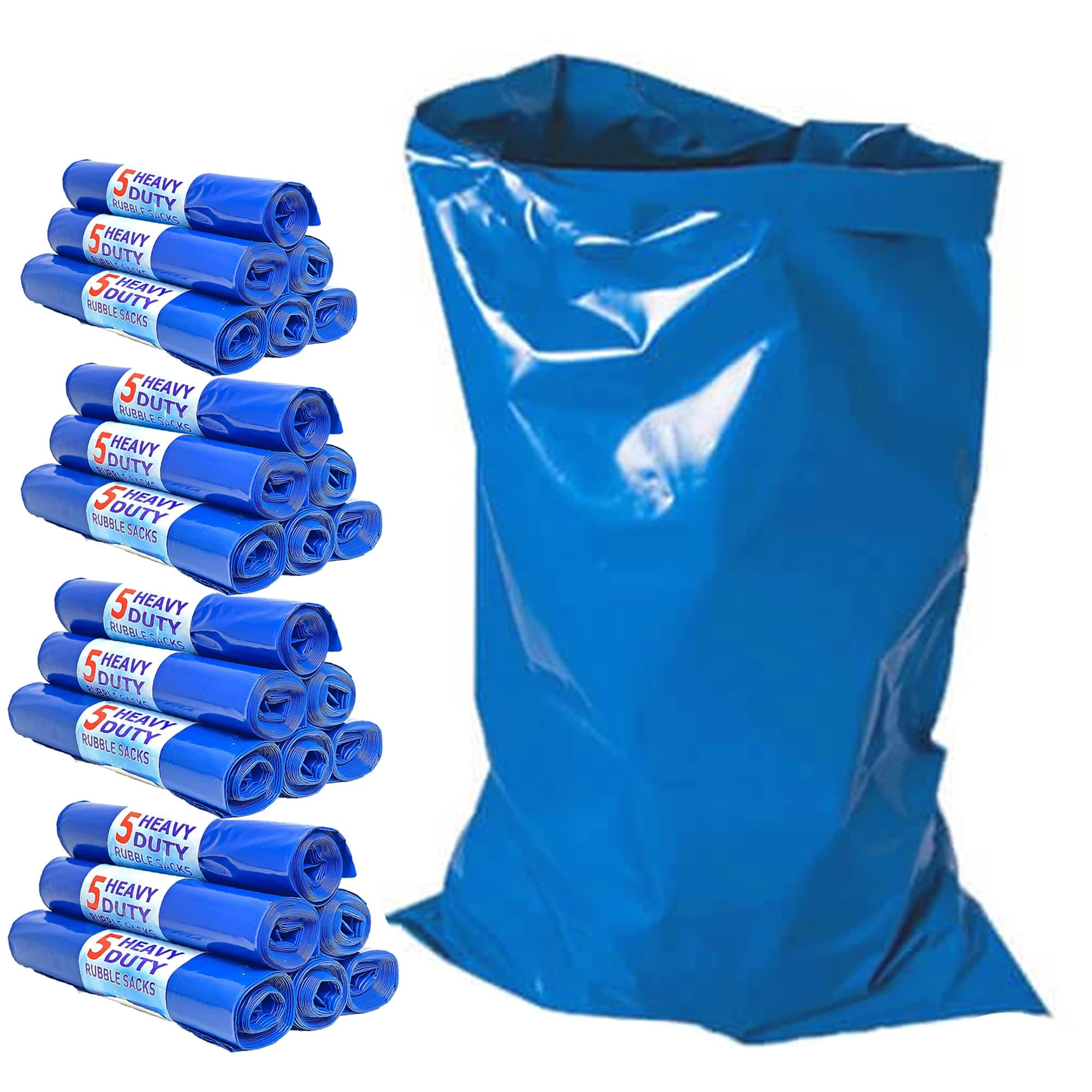 HOMESmith Large Heavy Duty Rubble Blue Sacks Builders and DIY Choice Rubble Bags - Pack of 100 (HS-135)
