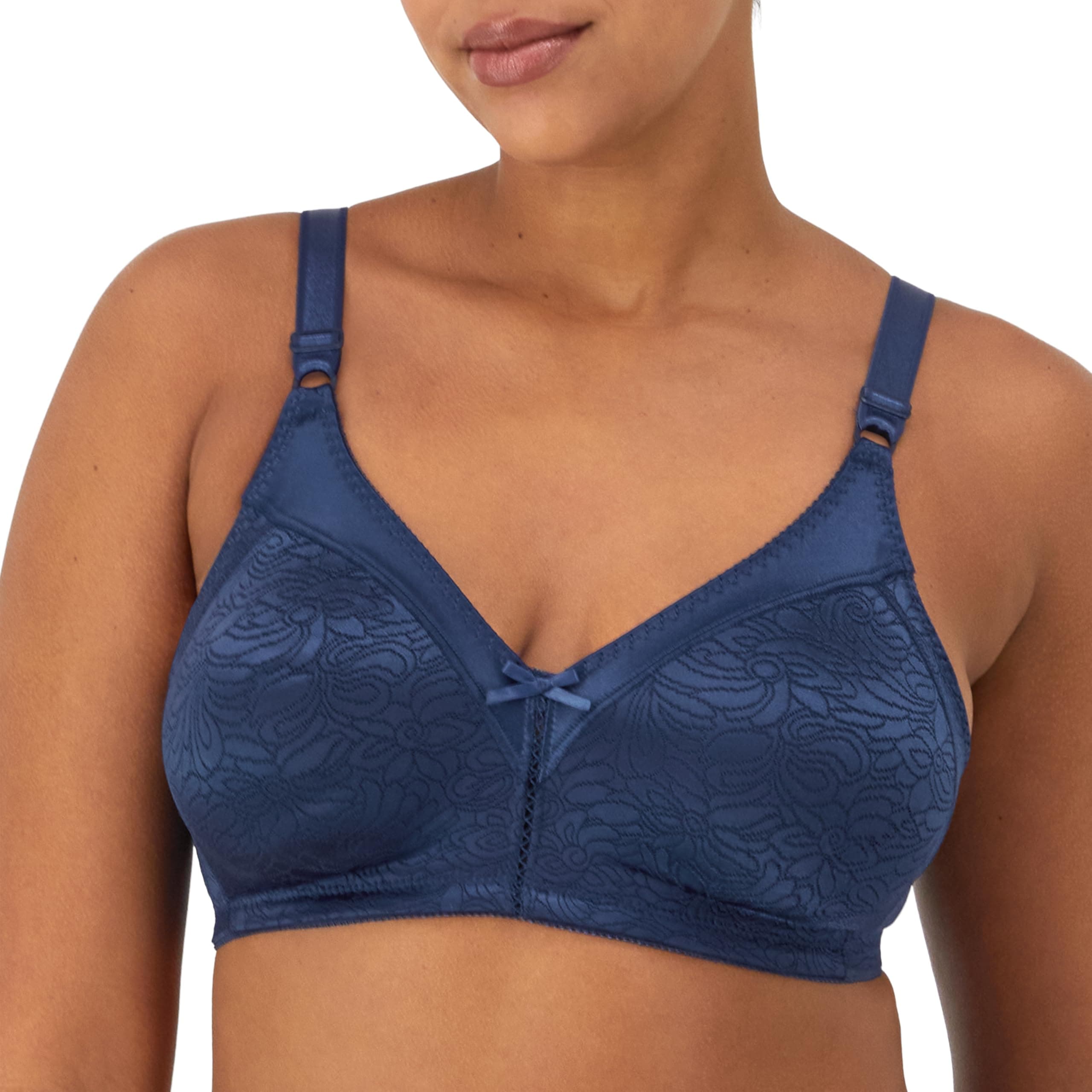 Bali Women's Wireless Lace Bra, Double Support Lace Bras for Women, Stay-in-Place Straps, Full Coverage, Comfortable
