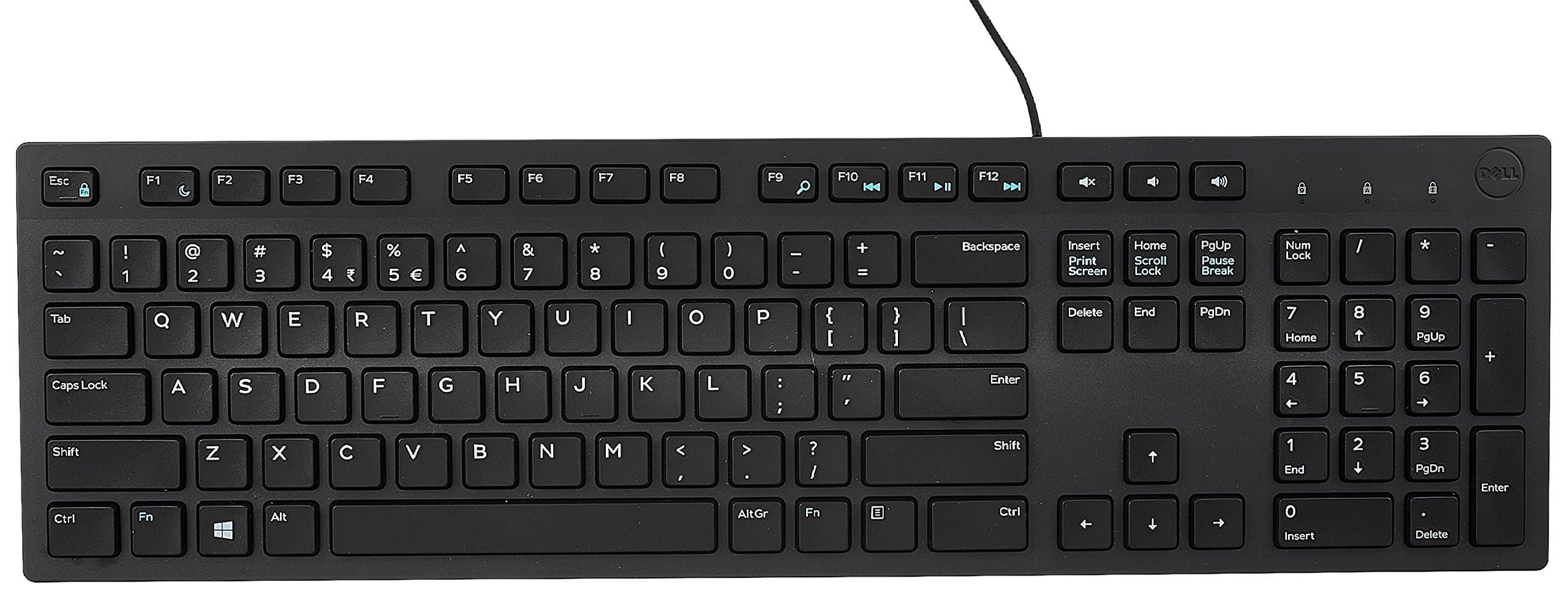 Dell Multimedia USB English and Arabic Keyboard - KB216, 580-ADGW
