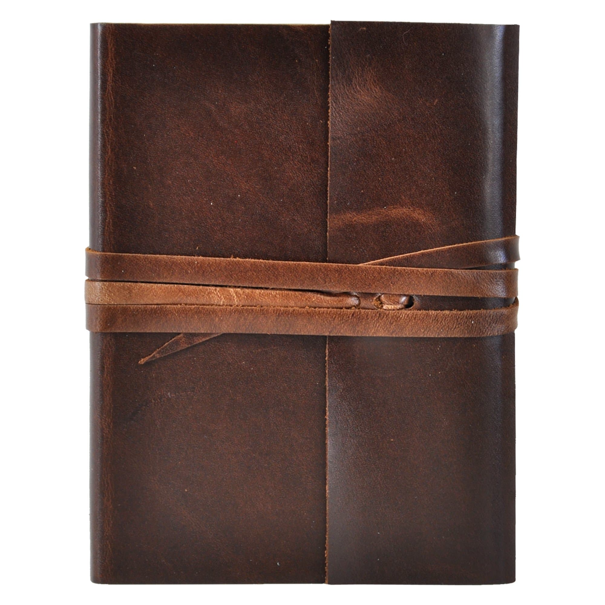 Islander Soft Leather 5 x 7 Journal in Mocha Brown Features Wrap Closure - Handmade in The U.S.A.