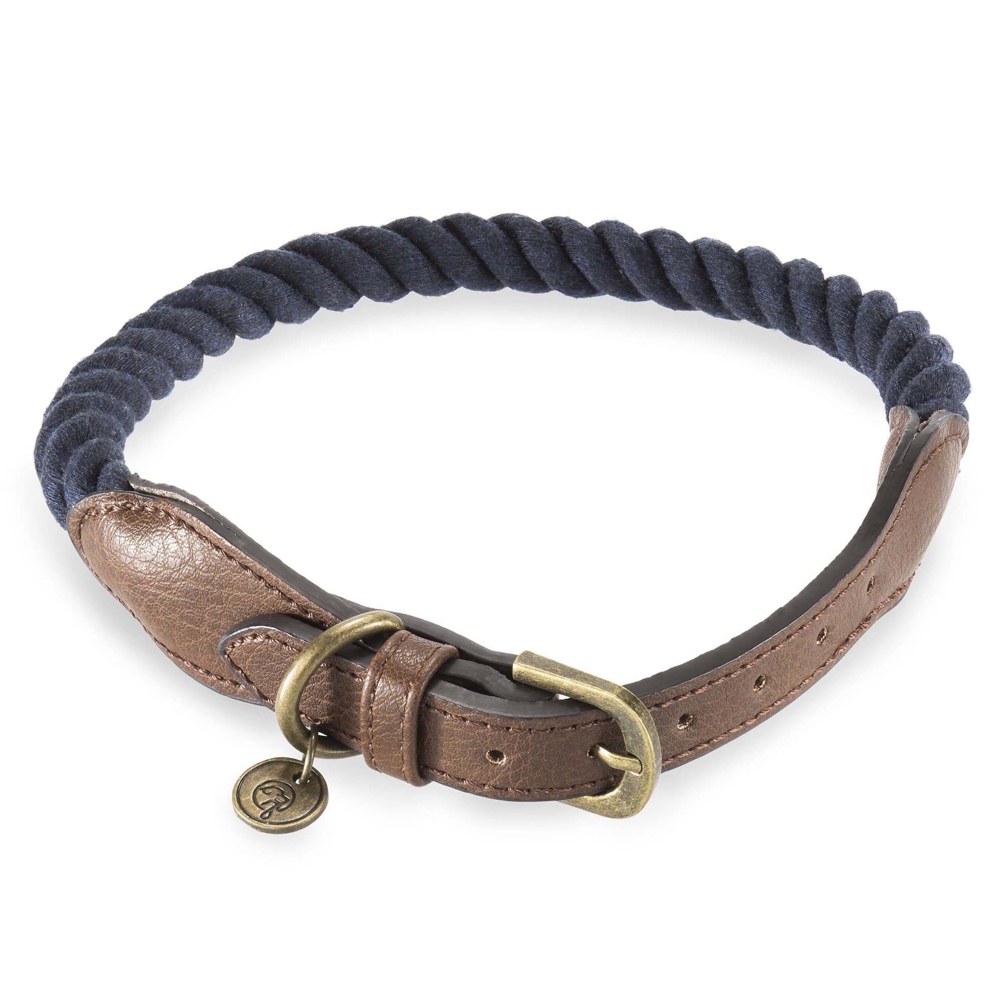 Embark Pets Zion Dog Rope Collar (Extra Small/Small, Navy Blue)