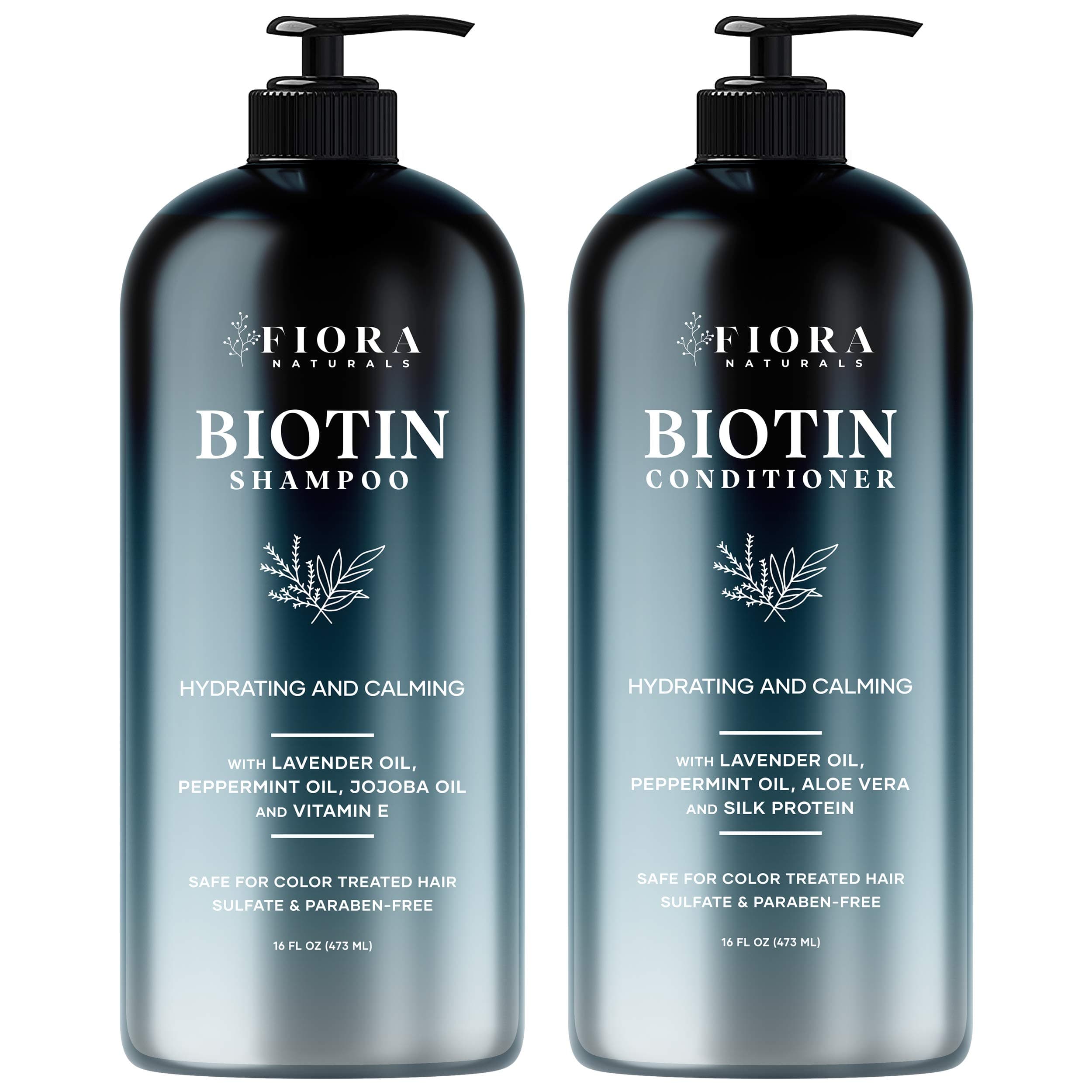 Biotin Shampoo and Conditioner for Hair Growth - Sulfate Free Hair Thickening Shampoo with Lavender oil, Peppermint oil, Keratin and Biotin for Hair Loss and Thinning Hair - For Men and Women