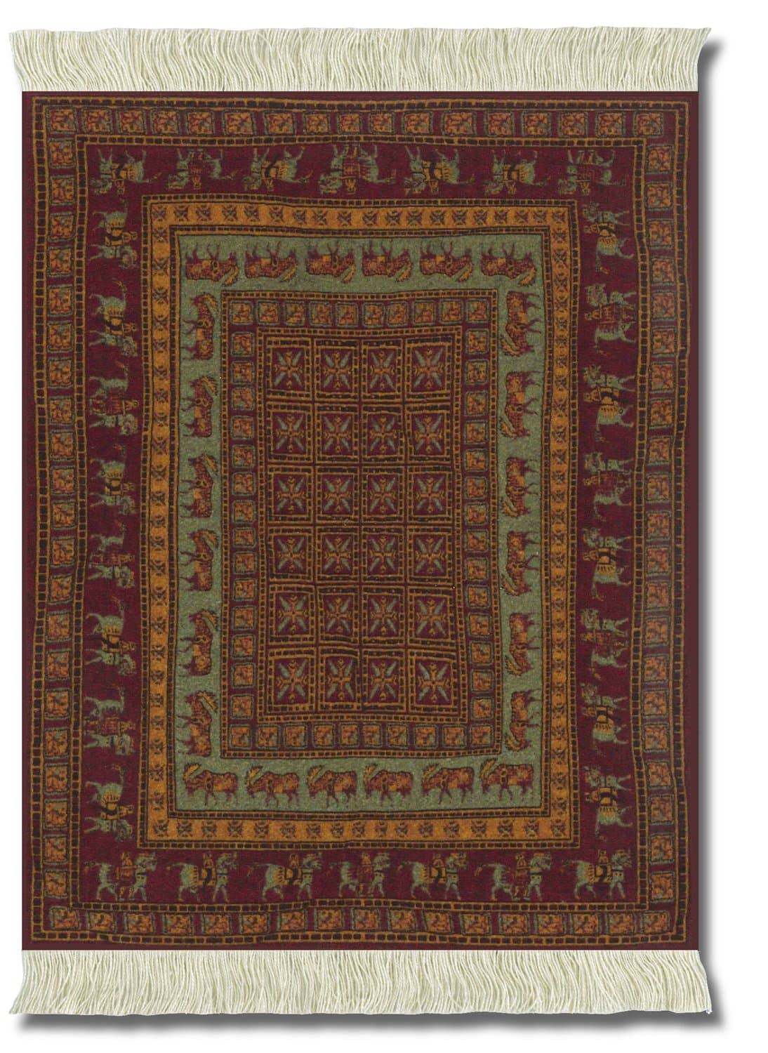 Lextra (Pazyryk, World's Oldest Discovered Rug), Mouserug, Burgundy/Gold/Sage, 10.25 x 7.125 Inches, One (PRK-1)