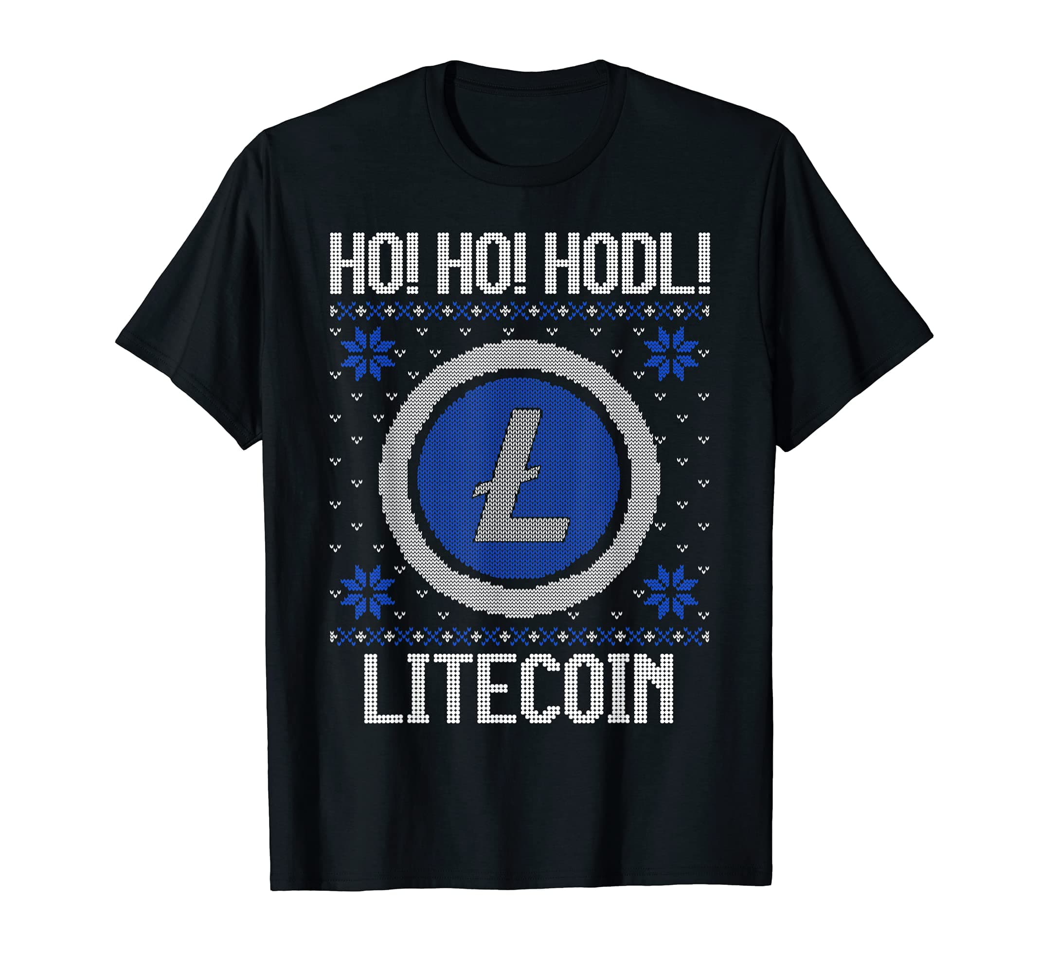 LTC To The Moon Litecoin Ugly Christmas SweaterHo Ho HODL Litecoin - Fun LTC Litecoin Cryptocurrency Gear T-Shirt