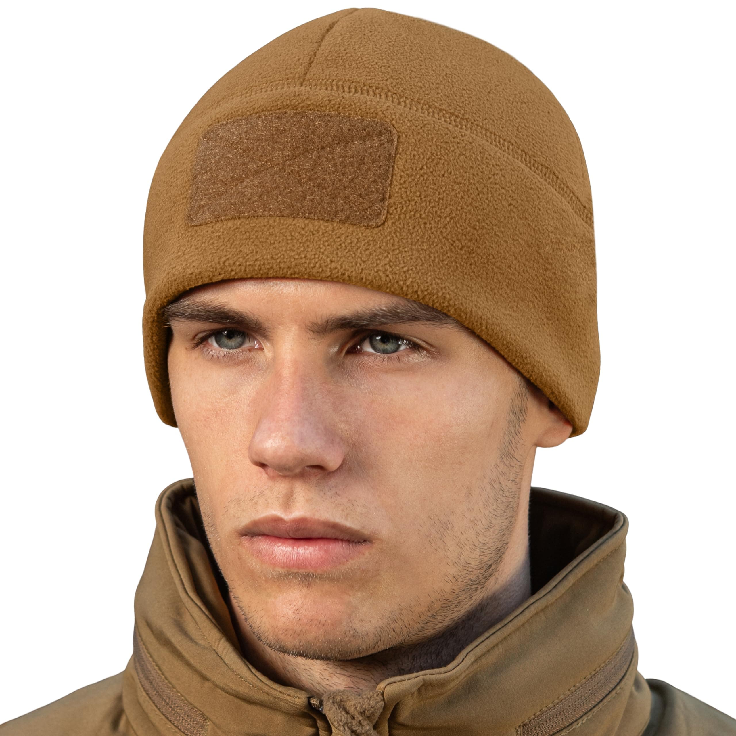 M-TacM-Tac Tactical Beanie Fleece Watch Cap - Winter Hat Elite - Patch Panel