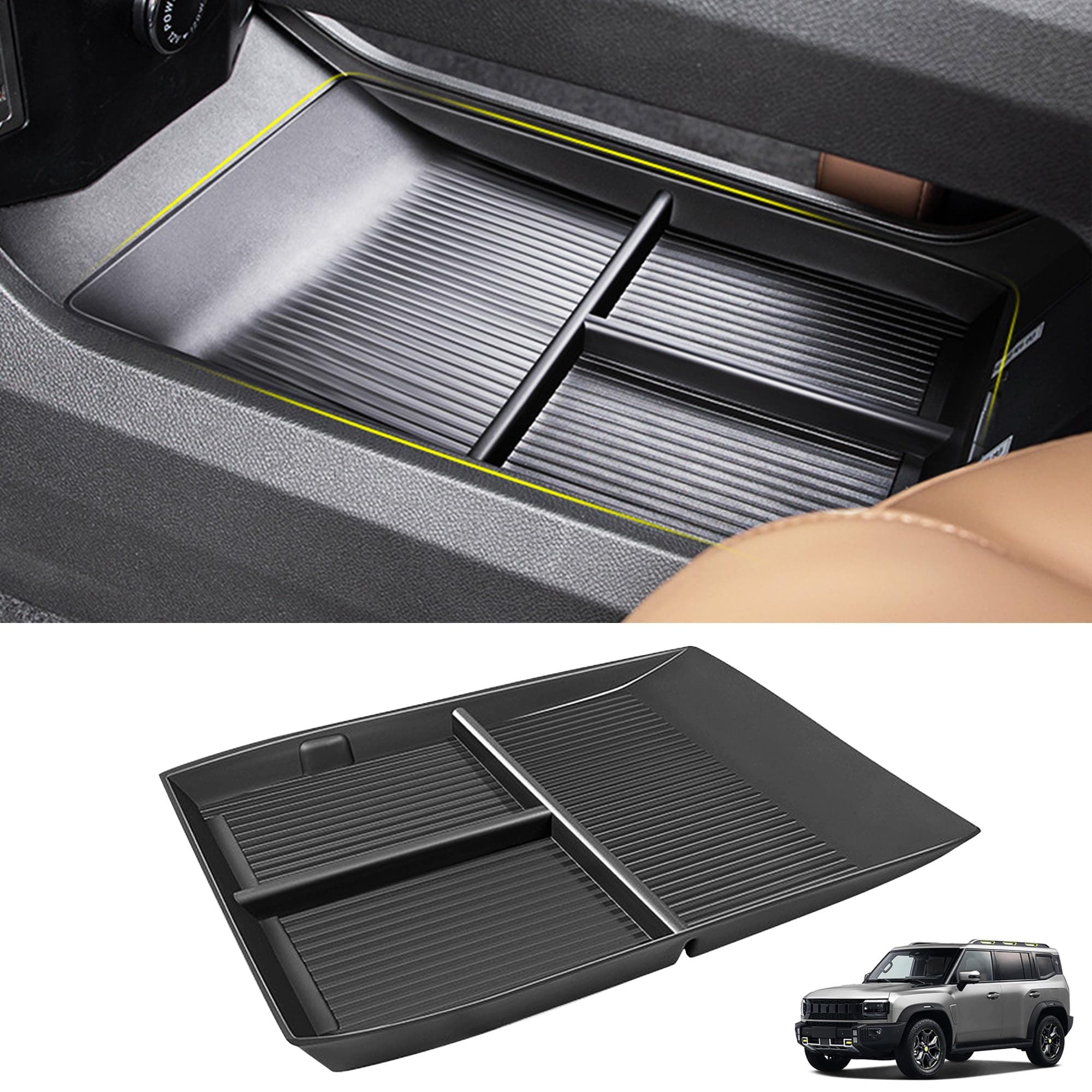 Under the Central Console Storage Tray Accessories Compatible with Jetour Traveller T2