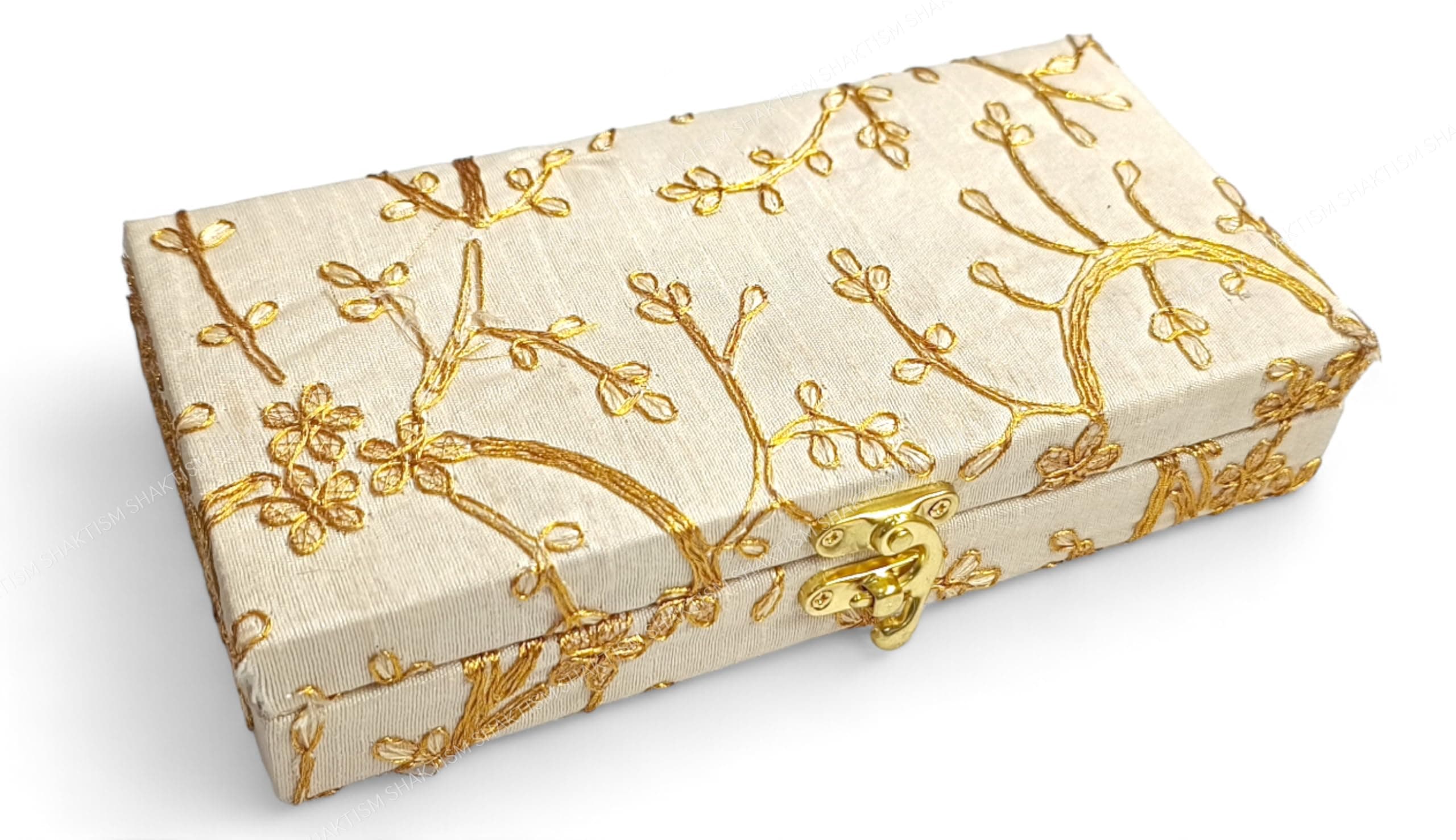 Decorative and Attractive Cash Box, Shagun Box, Jewellery Bo-x, MoneyBox Envelop Wedding, GiftBox, Bangelbox With Embroidery Designs(Pack of 1Pc) (Off-White)
