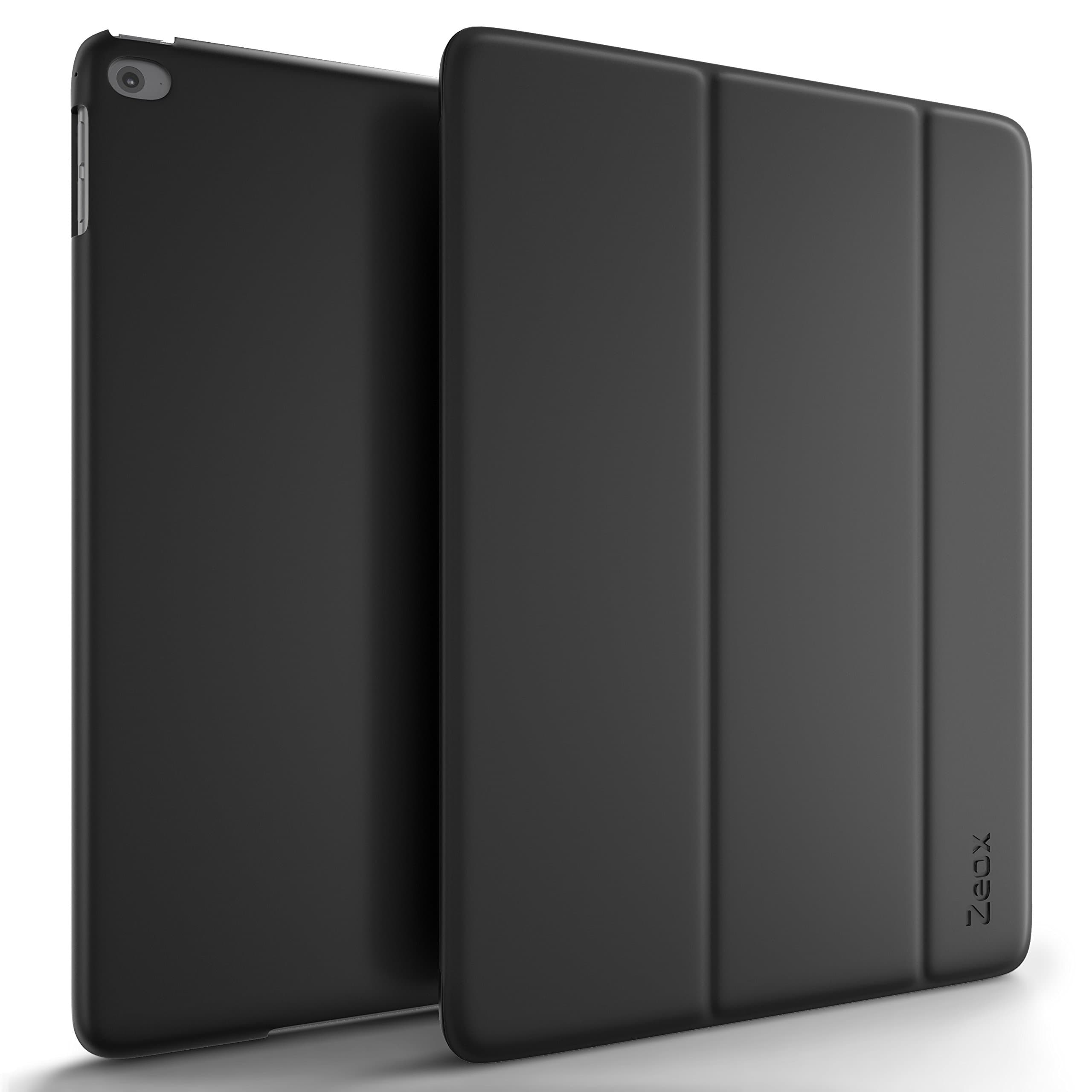 iPad Air 2 Case, Zeox iPad Air 2 Ultra Slim Fit Folio Smart Case Cover Stand Non Slip Protective Cover with Auto Wake/Sleep Feature for Apple iPad Air 2 Retina Display 2014 Release - Black