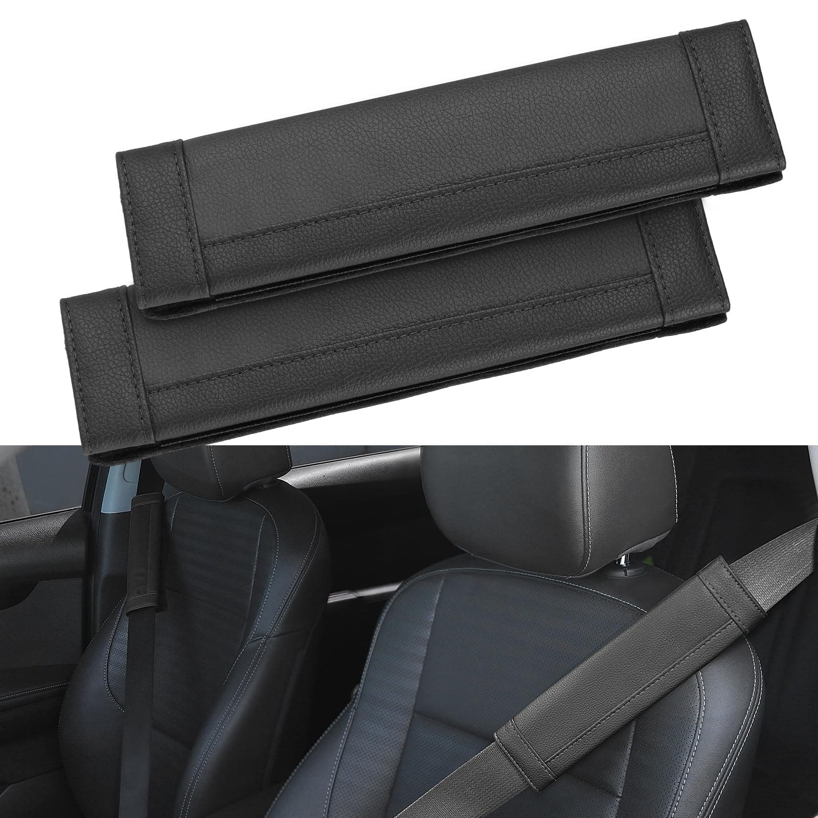 SEG Direct Black Seat Belt Pads Pack of 2