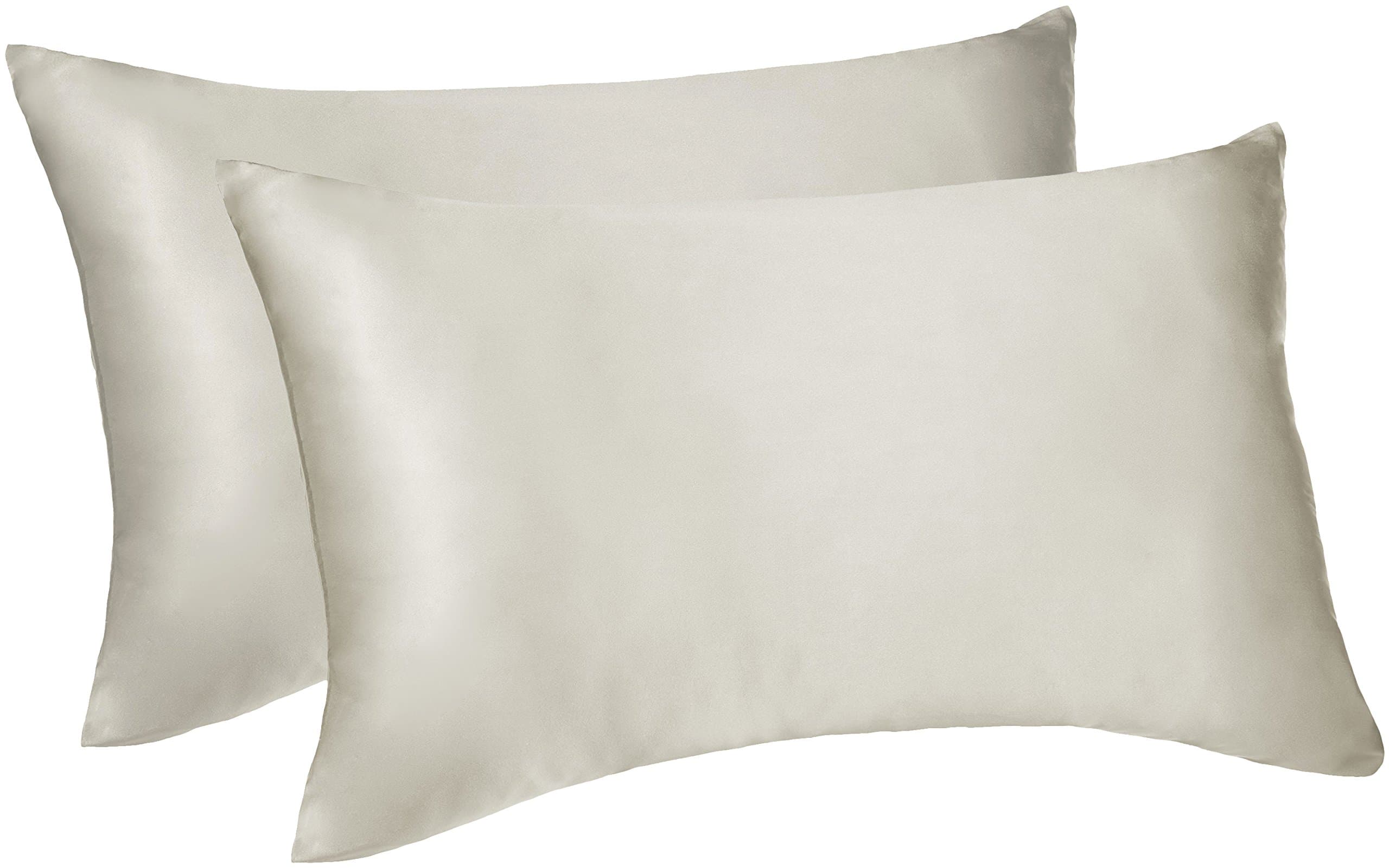 Pinzon reversible pillowcase made of mulberry silk and cottons - 50x75cm, pack of 2, Ivory