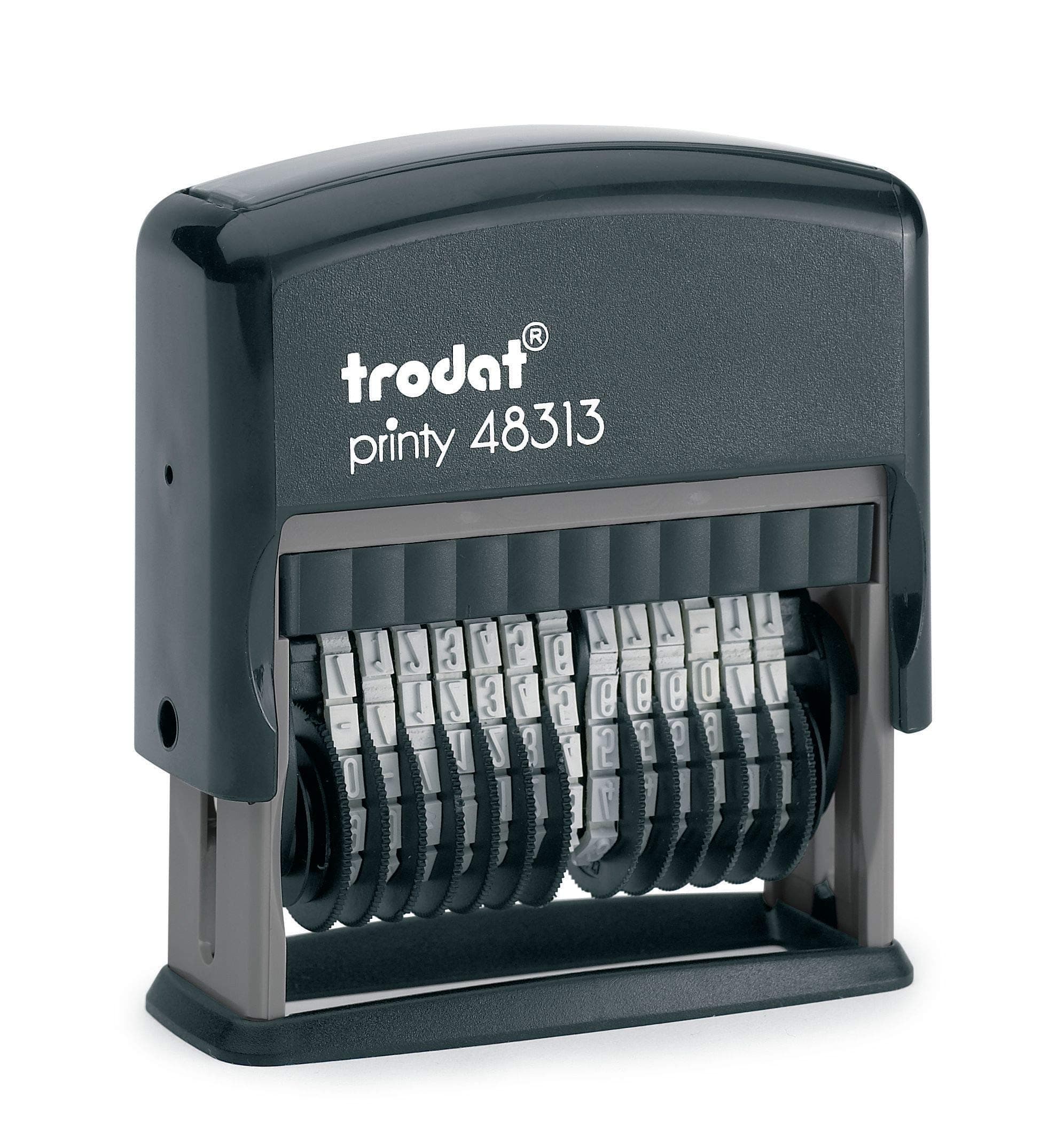 Trodat .125" x 1.3" 13-Digit Self-Inking Numberer Rubber Stamp - Non Customizable (Black)