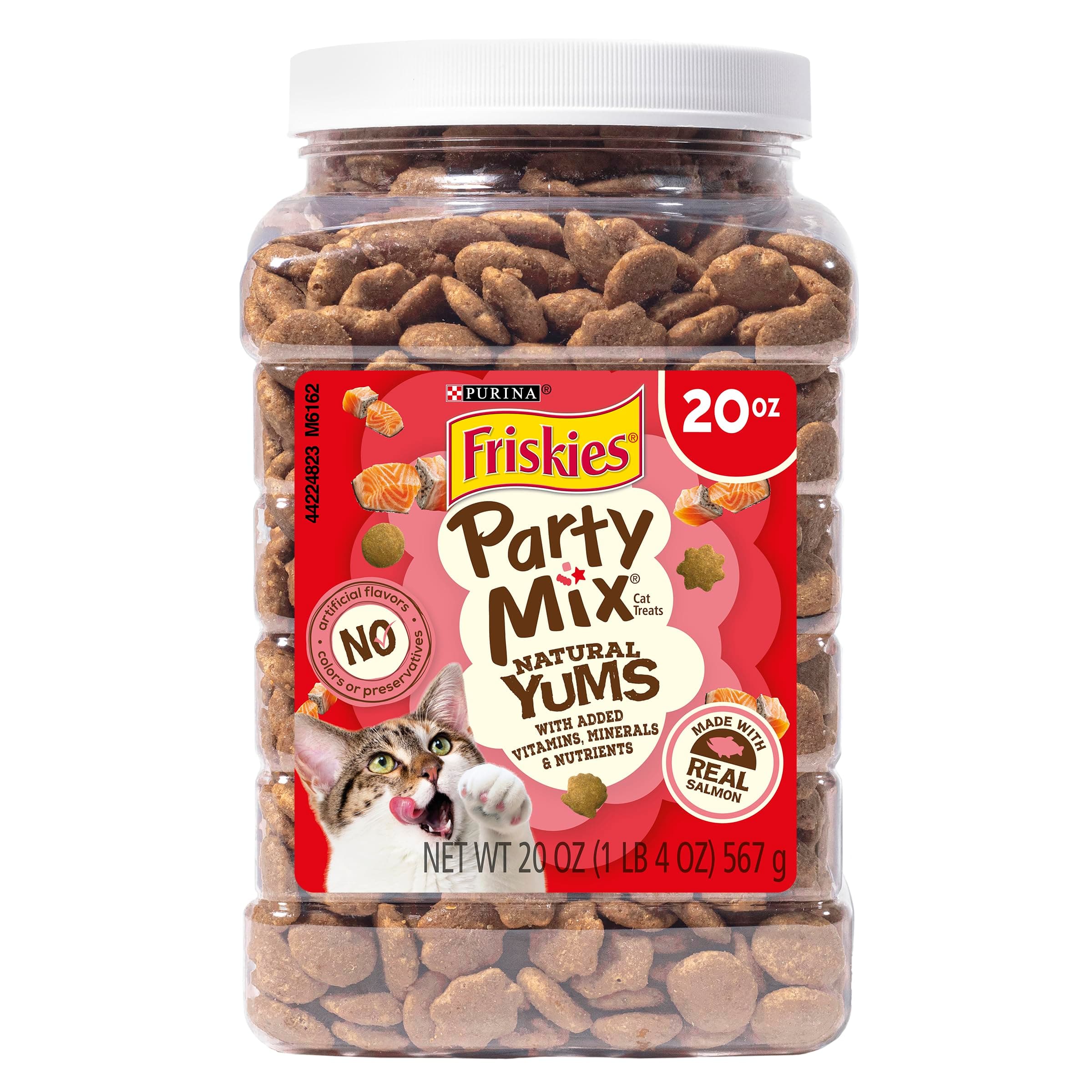 Purina Made in USA Facilities, Natural Cat Treats, Party Mix Natural Yums With Real Salmon - 20 Oz. Canister