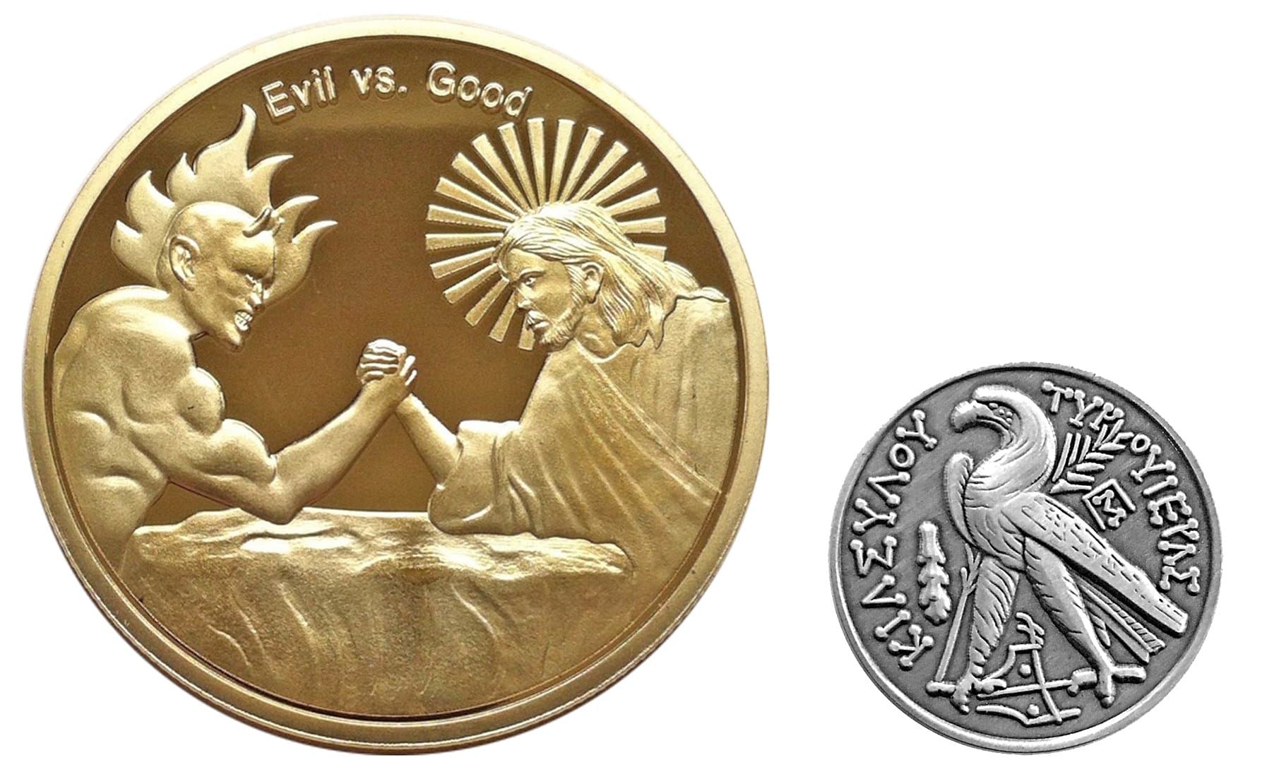 Thompson Emporium Good vs Evil Sobriety Recovery Challenge Coins Set