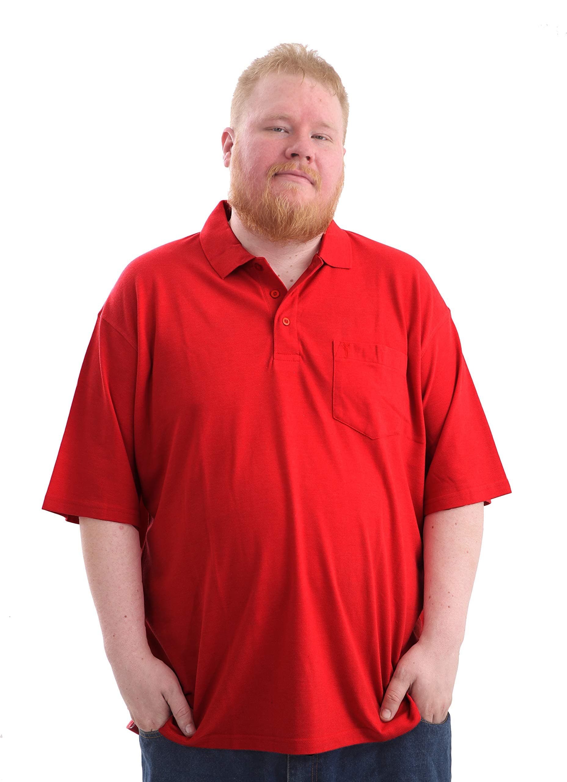 Big and Tall Size Plain Polo with Chest Pocket Cotton Rich T-Shirt Top Large Size Fit
