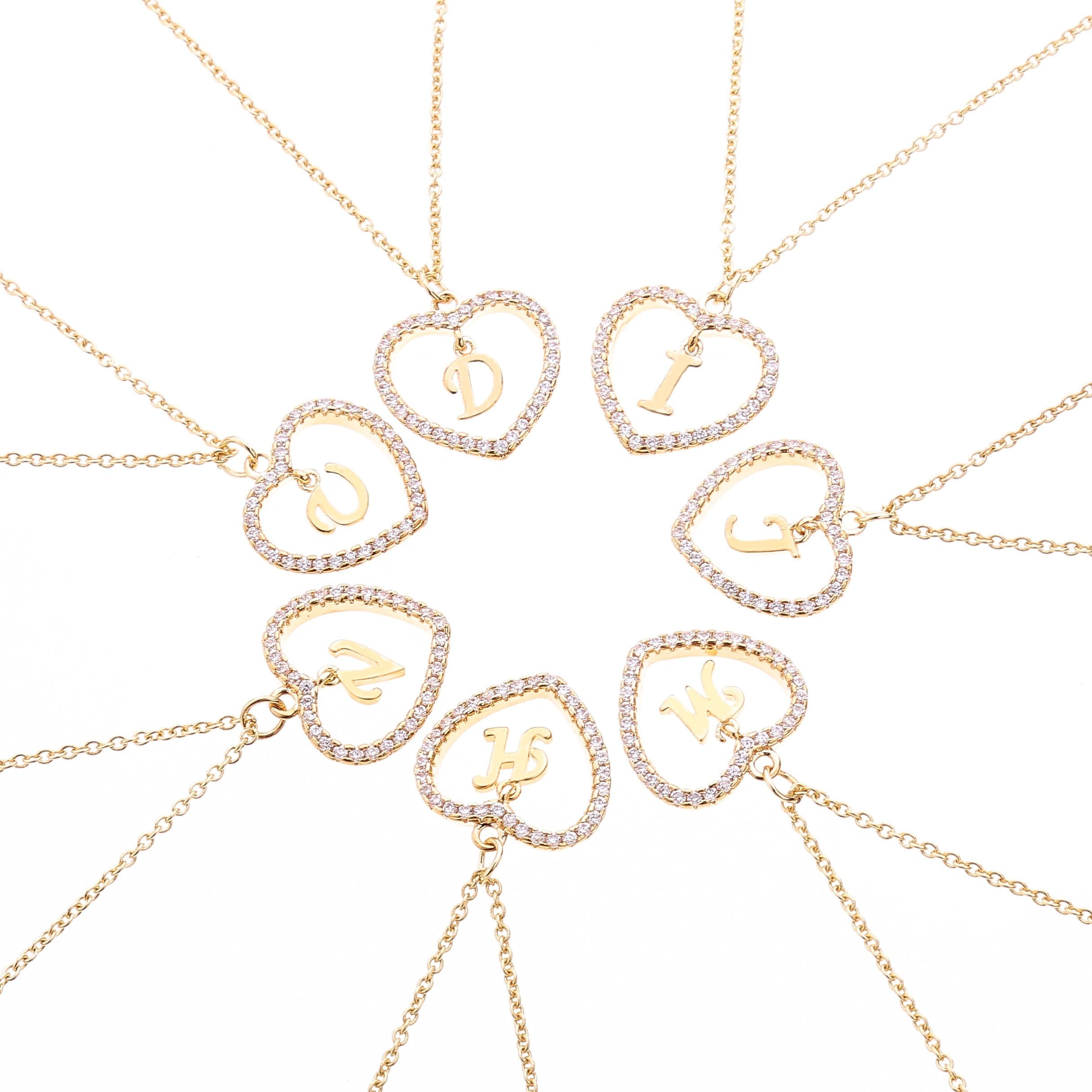 Letter Pendant Necklace A-Z Name Necklace Initial Necklace Women Jewelry Message Card