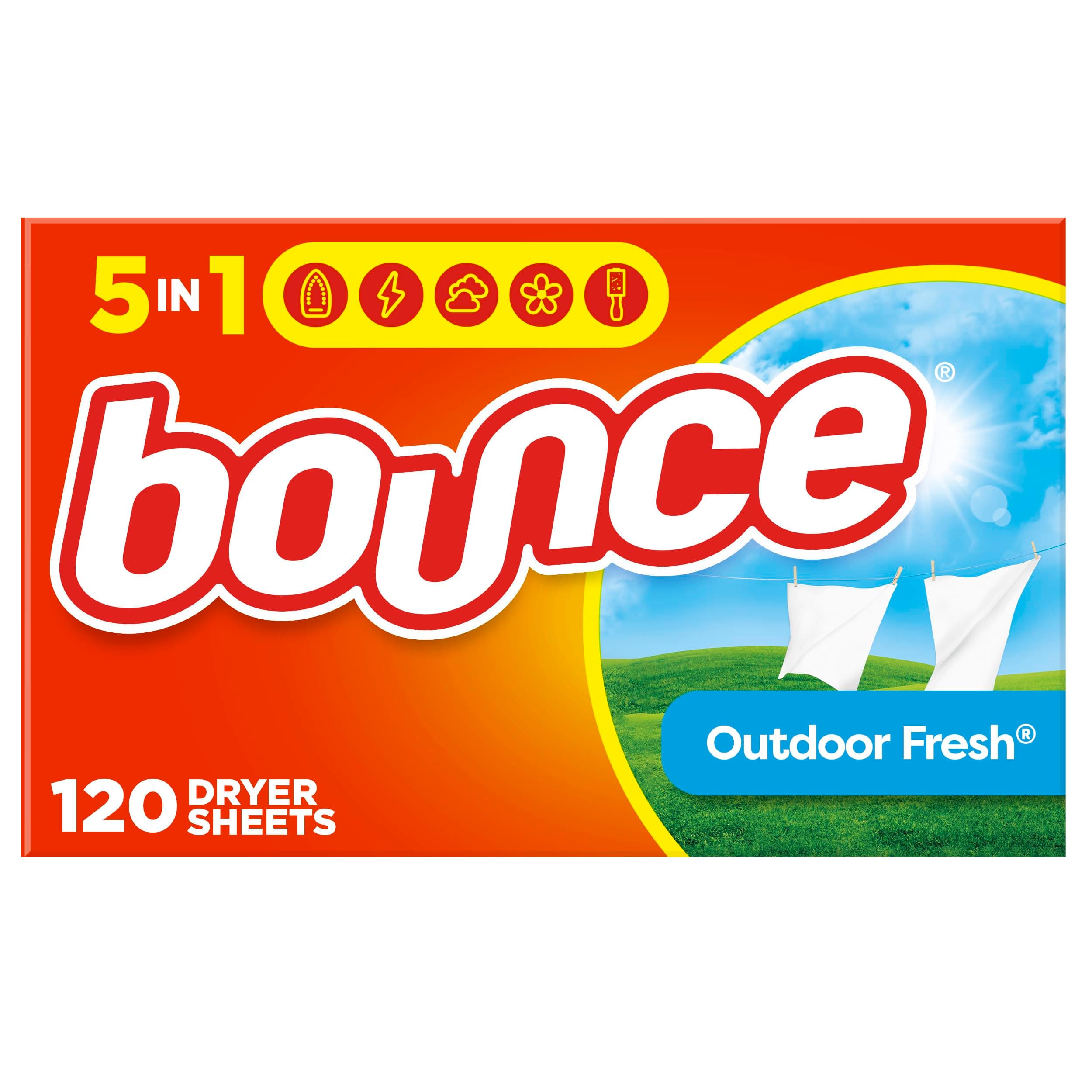 Fabric Softener Sheets, Outdoor Fresh Scent, 120 Count