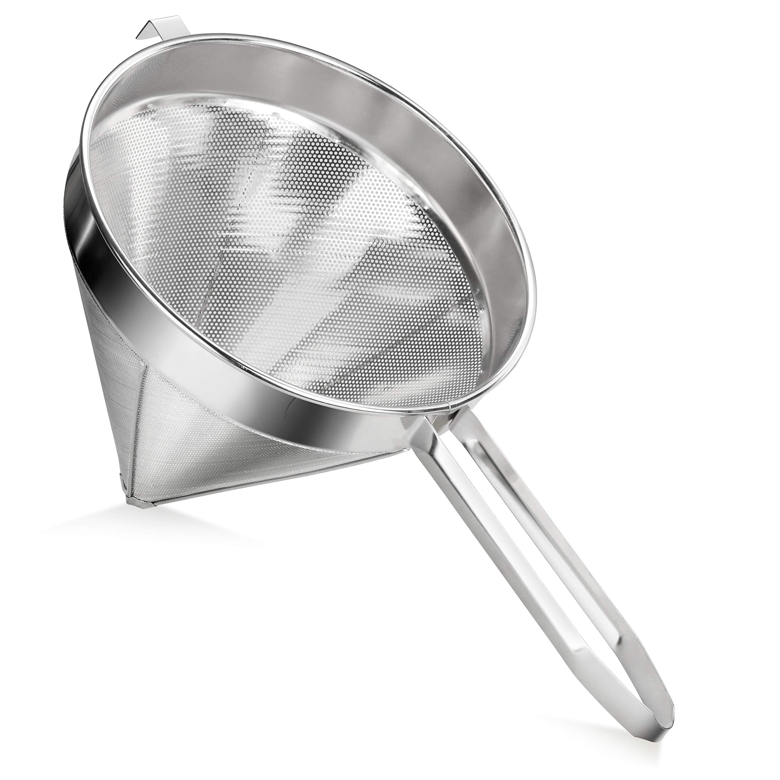 New Star Foodservice 34158 Chinese Cap/Chino Strainer, 18/8 Stainless Steel, 12 Inch, 3mm Coarse Perforated