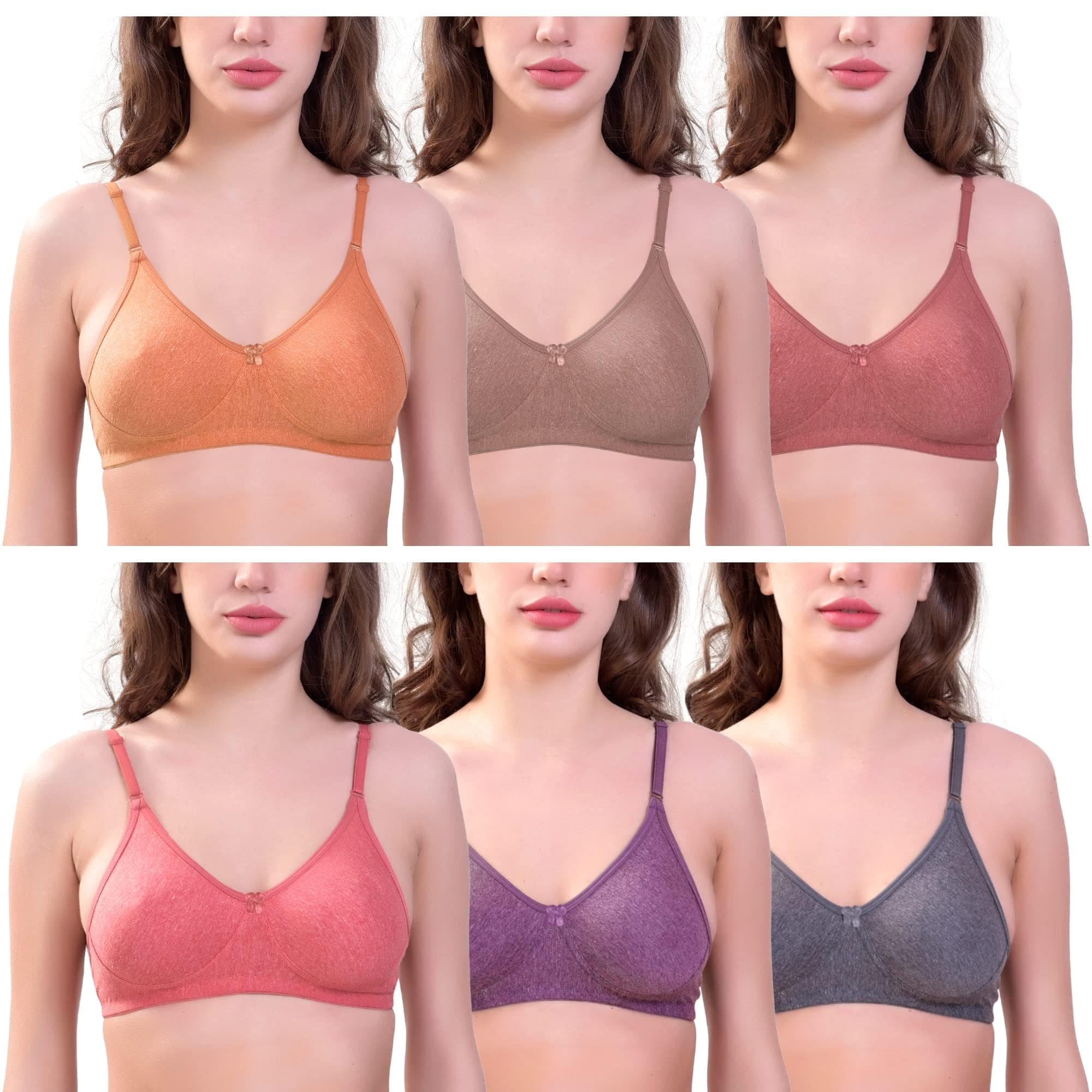 SkyBeautyPremium Women's Non Padded Every Day Bra Multi-Pack