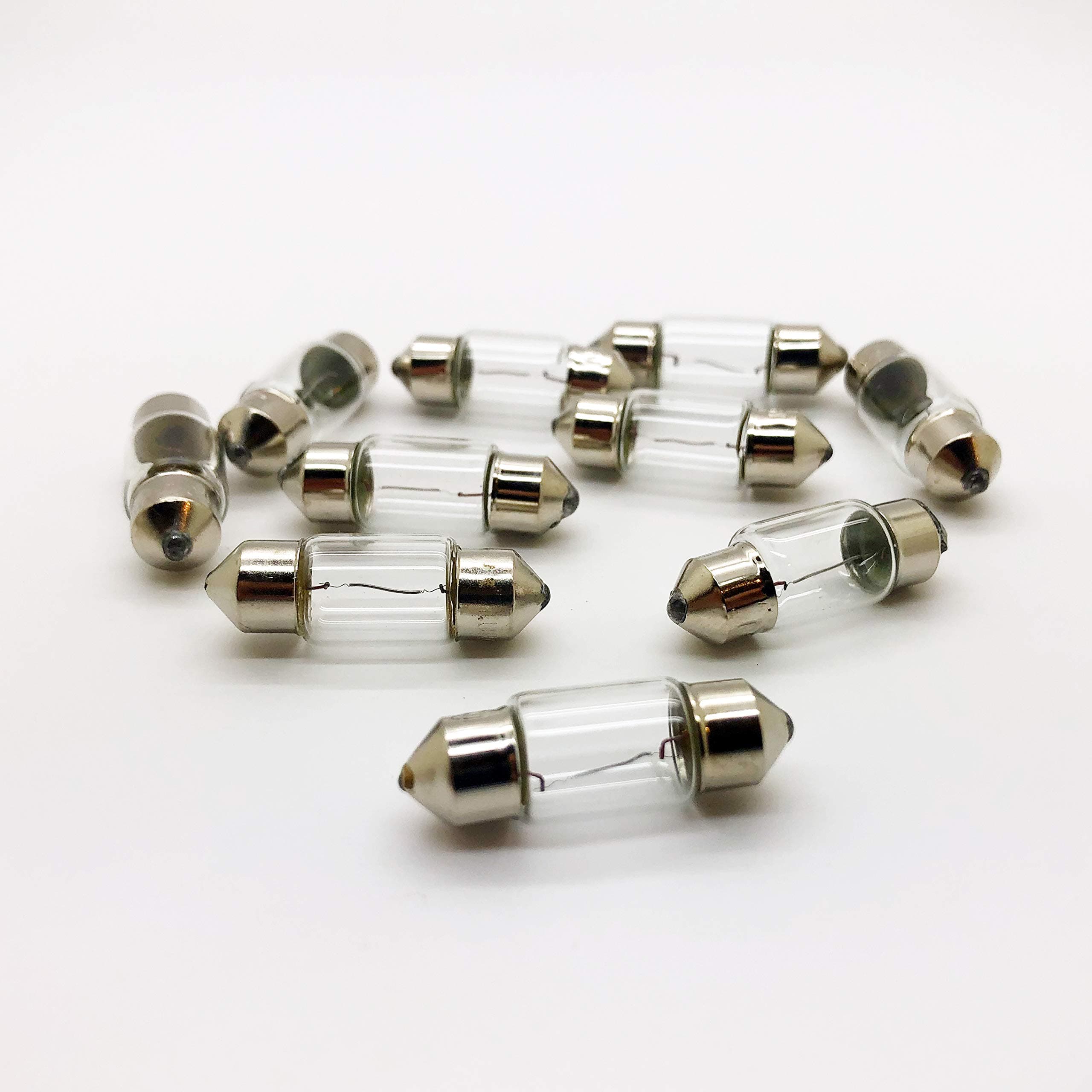 10 x Eurolec 269 12v 10w SV8.5 30mm Festoon Number Plate Interior Car Bulb