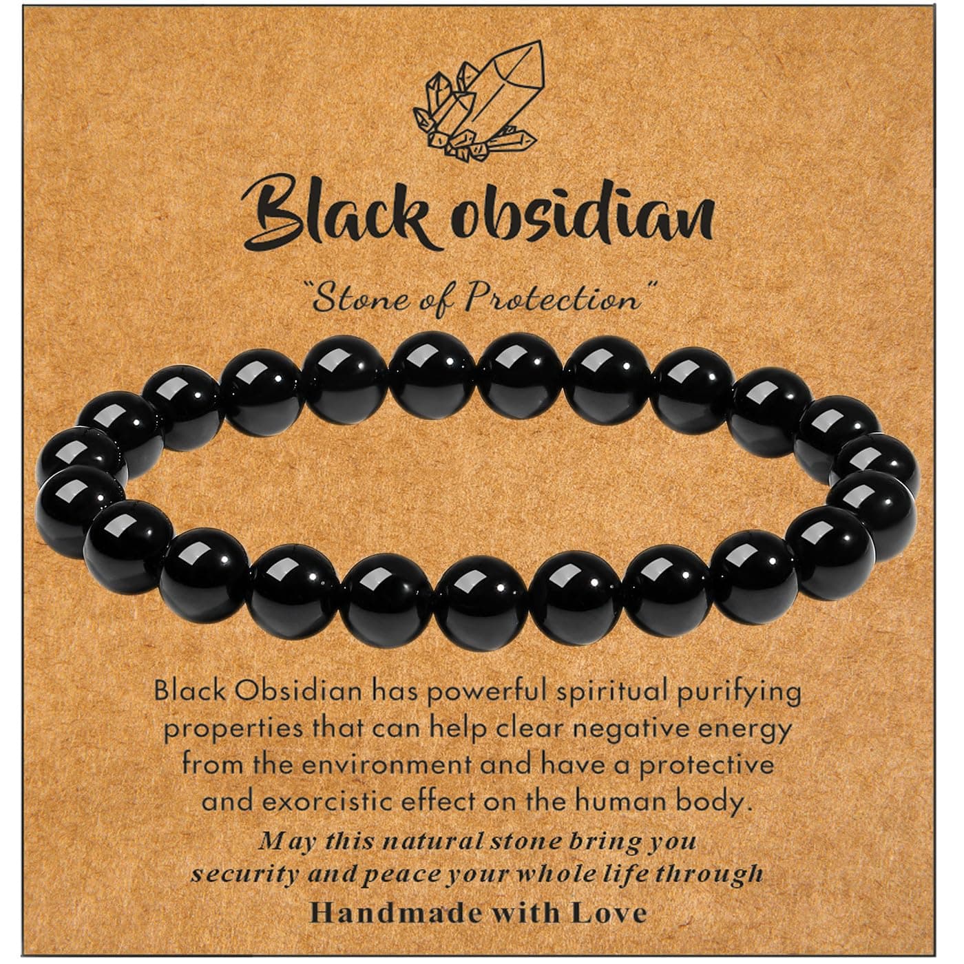 Healing Crystal Bracelet for Women Men, 8/4 mm Natural Stone Beaded Bracelets, Jewelry Birthday Gifts, Round Gemstones Stretch Bracelets