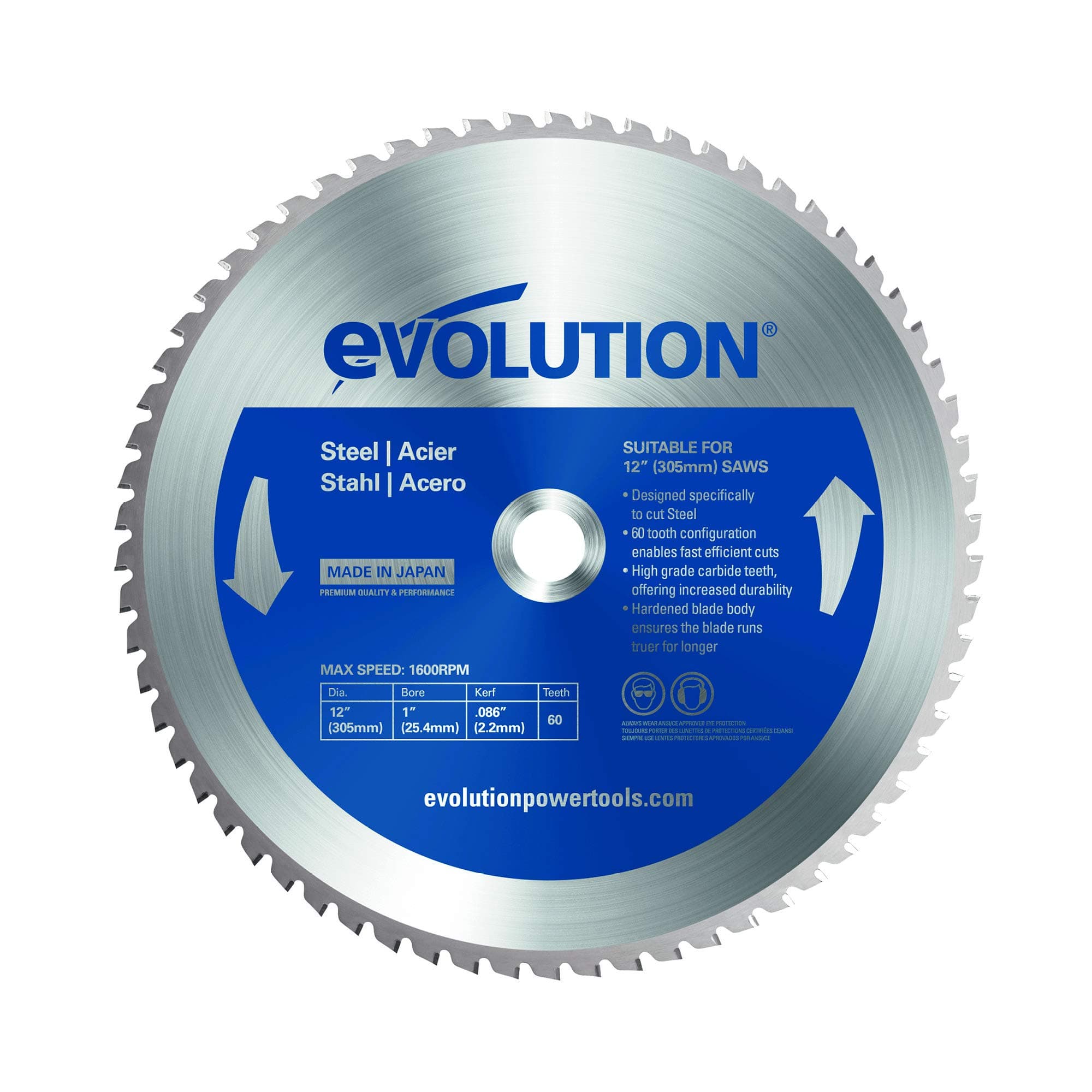 Evolution Power Tools 10BLADEST Steel Cutting Saw Blade, 10-Inch x 52-Tooth, Blue