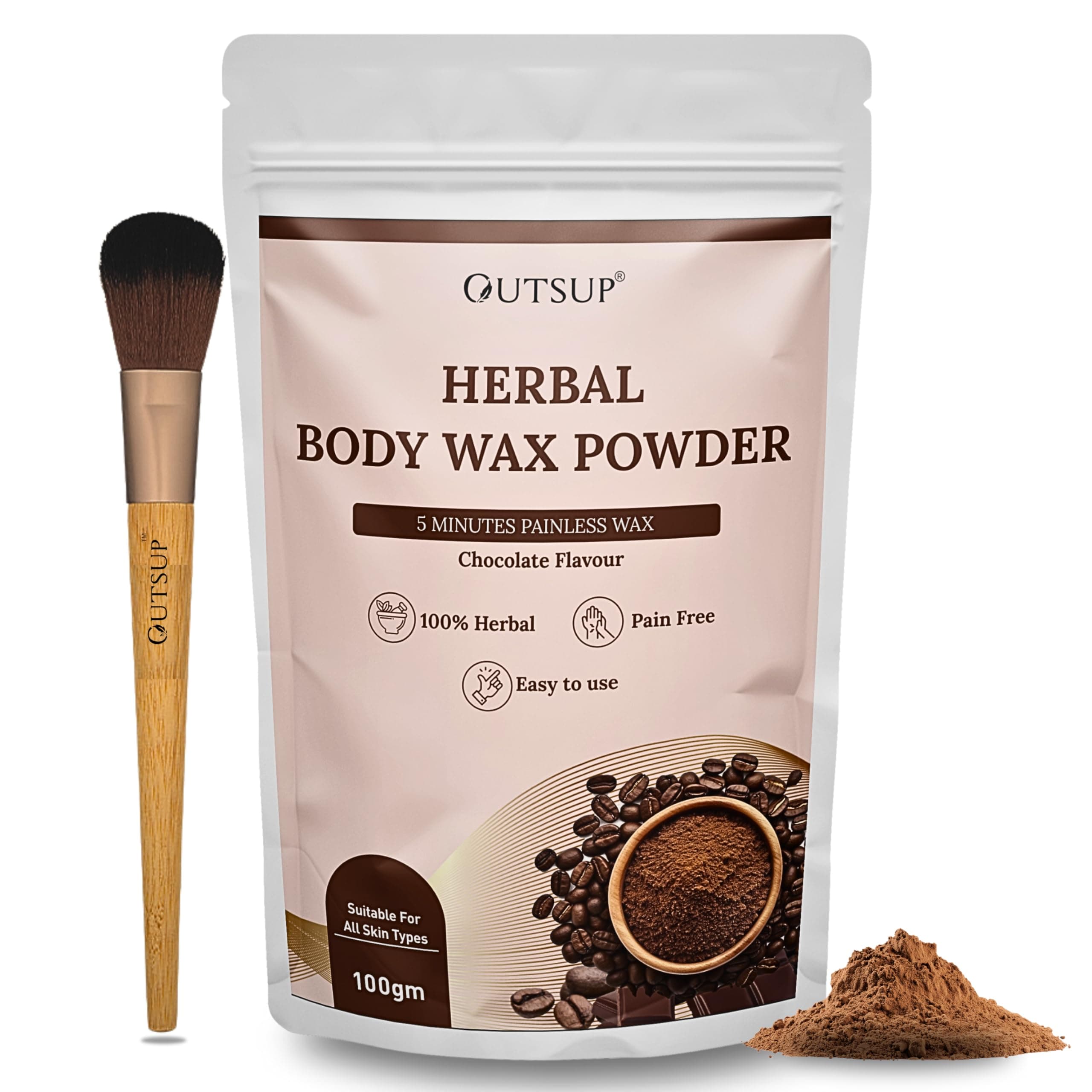 Wax Powder for Hair Removal for Women & Men | Painless Hair Removal Chocolate Flavor with No harmful chemicals, Irritation, Skin Rashes | Not for Sensitive Skin | Not for Face- 100gm