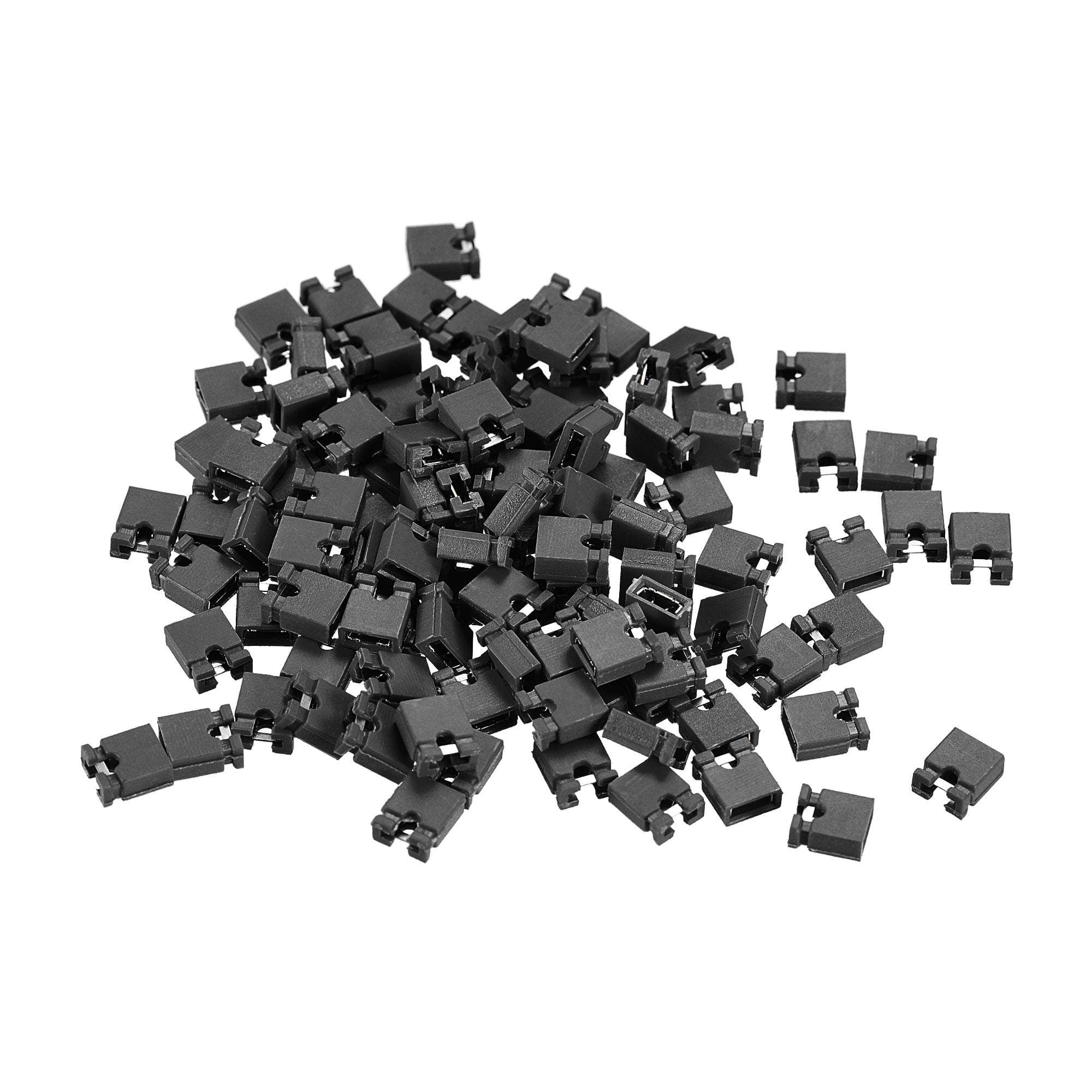 uxcell 100pcs 2mm Standard Pin Header Jumper Cap Short Circuit Connection Cap Mini Micro Jumper Bridge Plug Black
