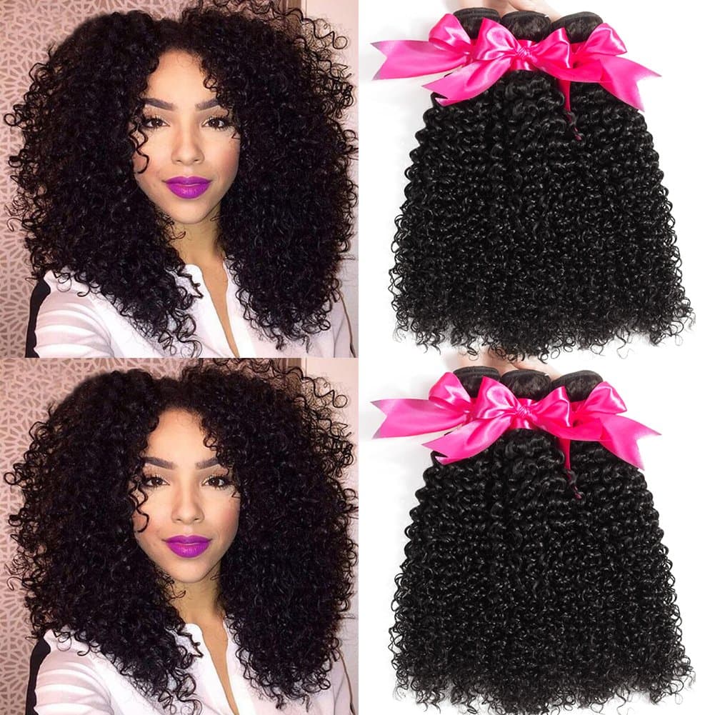 10A Curly Human Hair 3 Bundles 12 14 16 inch 100% Unprocessed Brazilian Curly Hair Bundles Soft Remy Hair