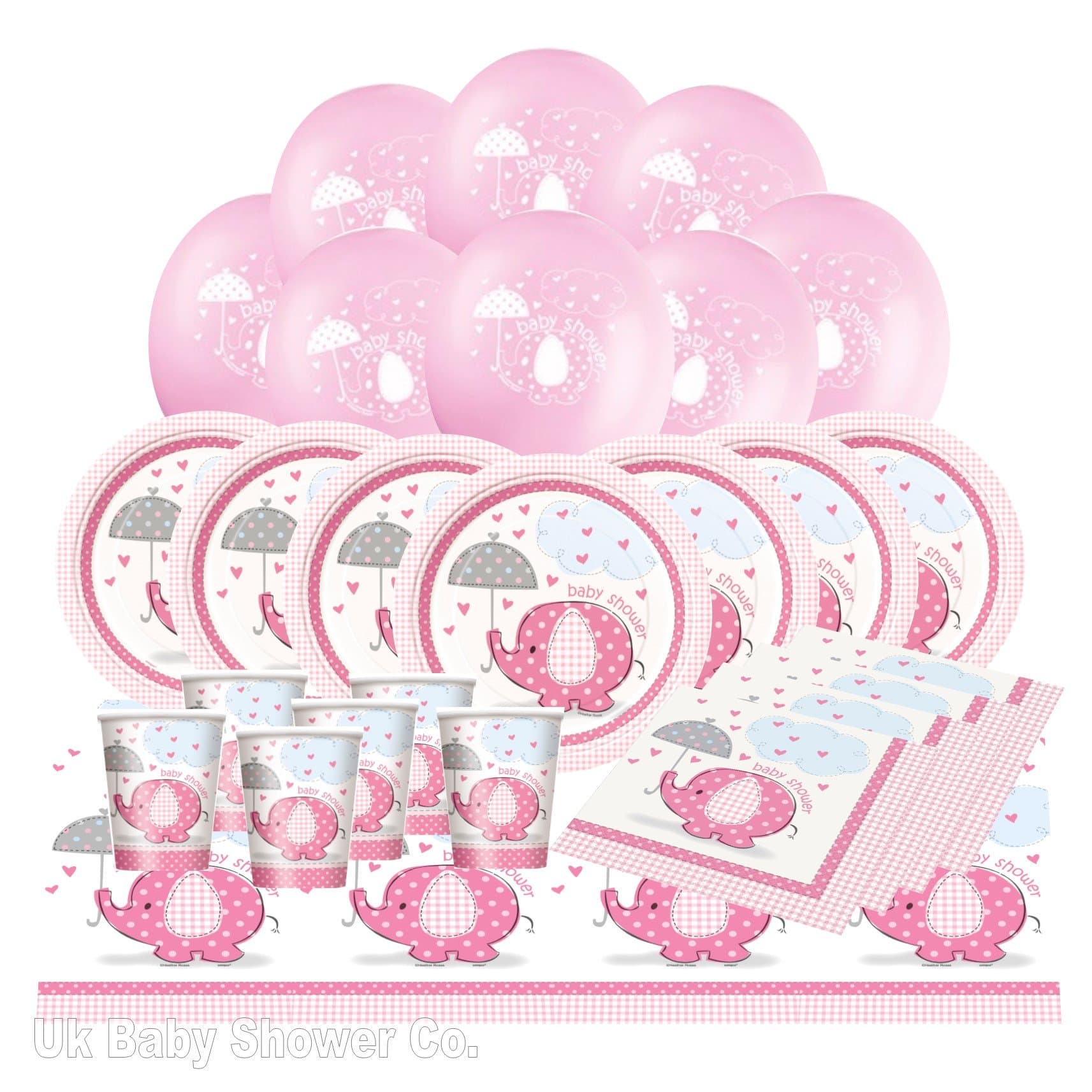 Baby Shower Essential Party Pack from Pink Umbrellephant Range (16 Guest)