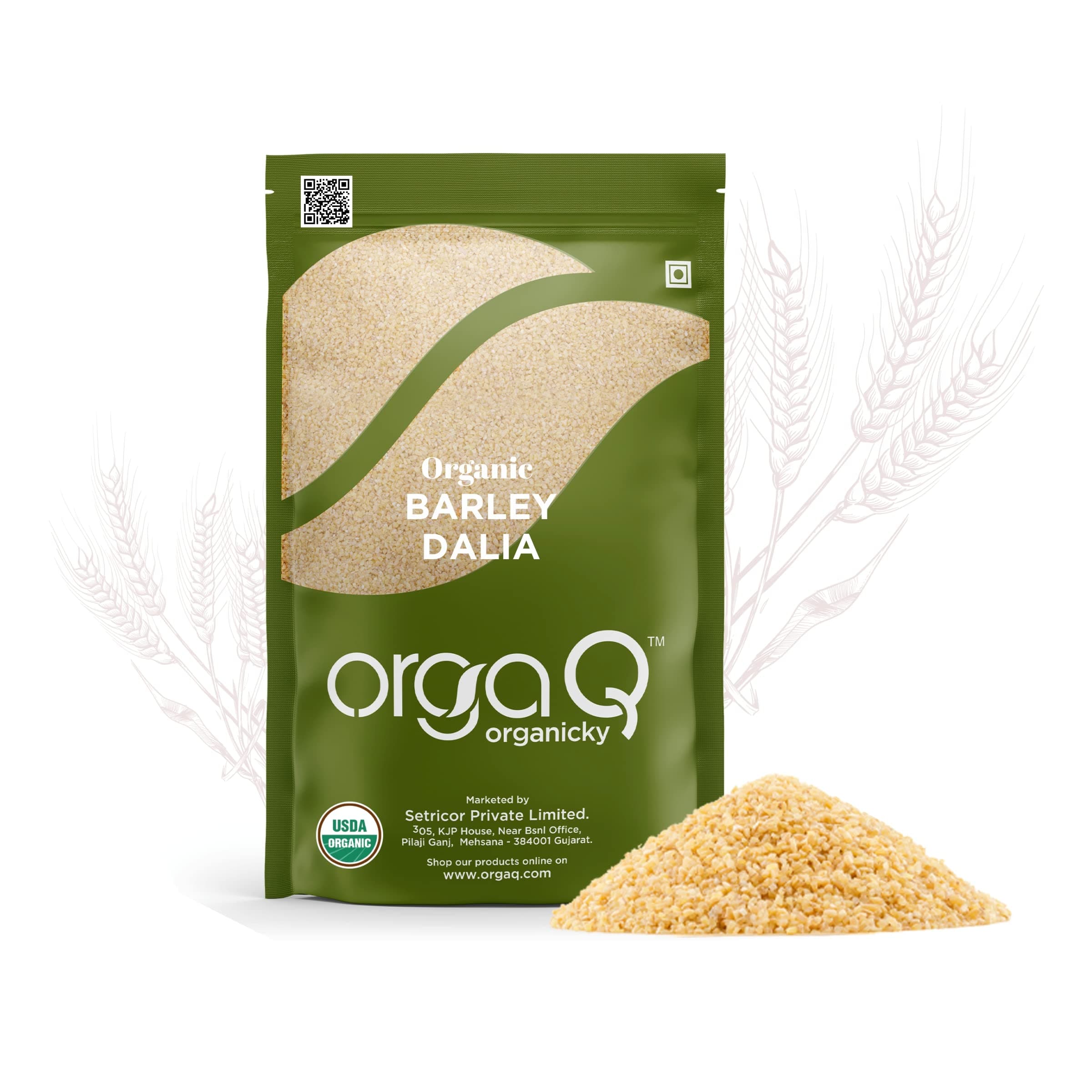 Orgaq Organicky Organic Barley/Jau Dalia(Porridge) - 500g | A Healthy Diet Solution