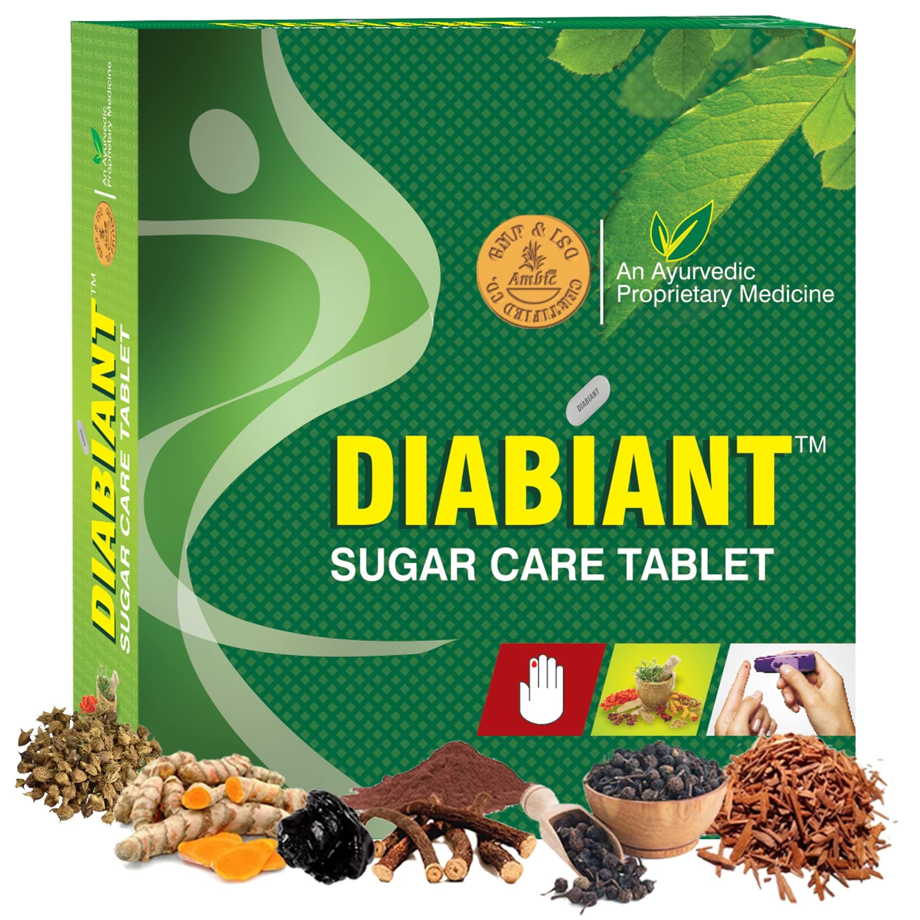 AMBIC Diabiant Sugar Care Tablet - 30 Herbal Diabetes Tablets, Ayurvedic Diabetic Care Medicine, Helps Maintain Healthy Sugar Levels, Regulates Blood Glucose, Improves Metabolism Level