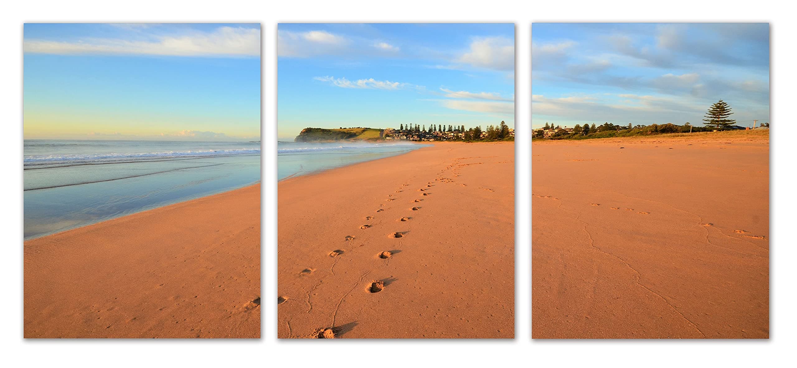 SUMIANYH Beach Artwork for Wall Decor Sand Art Picture Canvas Print Wooden Framed for Living Room Bedroom Office Kitchen Home Decoration