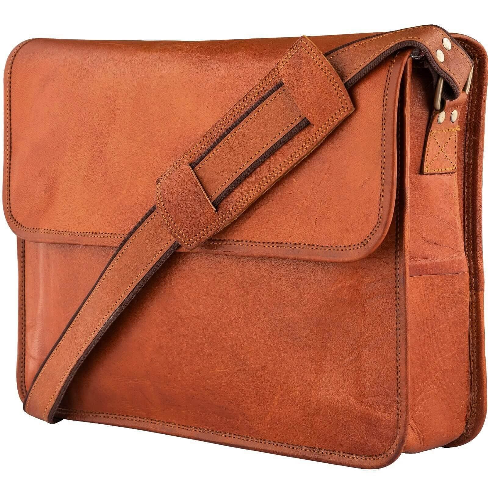 URBAN LEATHER Laptop Shoulder Messenger Bag - Vintage Brown Handmade Satchel Briefcase Bag for Men