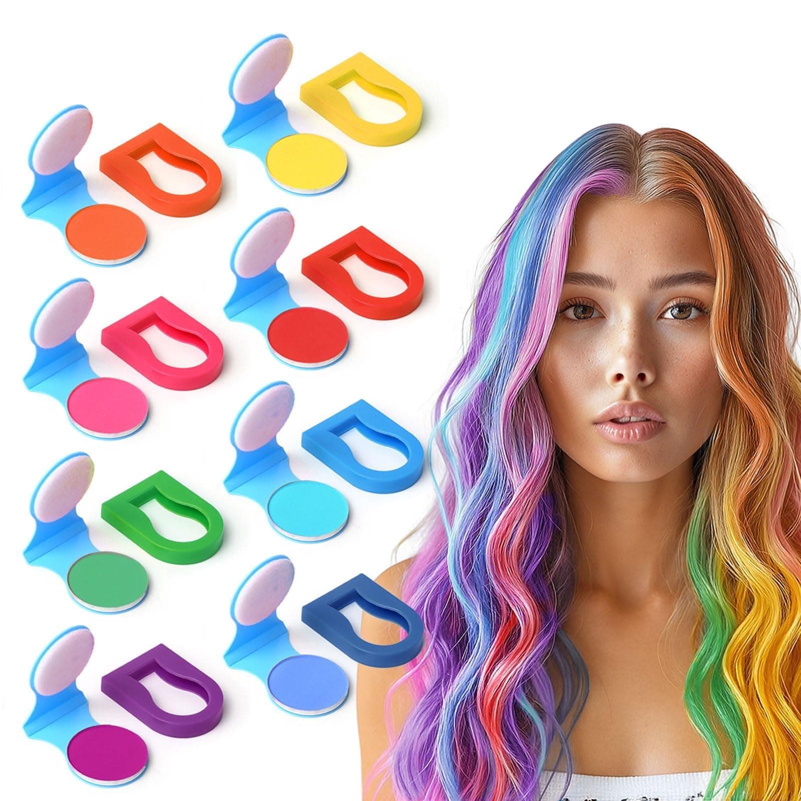8 Colors Temporary Hair Chalk Hair Dye For Girls Kids Adults, Washable Hair Color Makeup For Sport Events Halloween Christmas Birthday Cosplay Festivals Hair DIY Party
