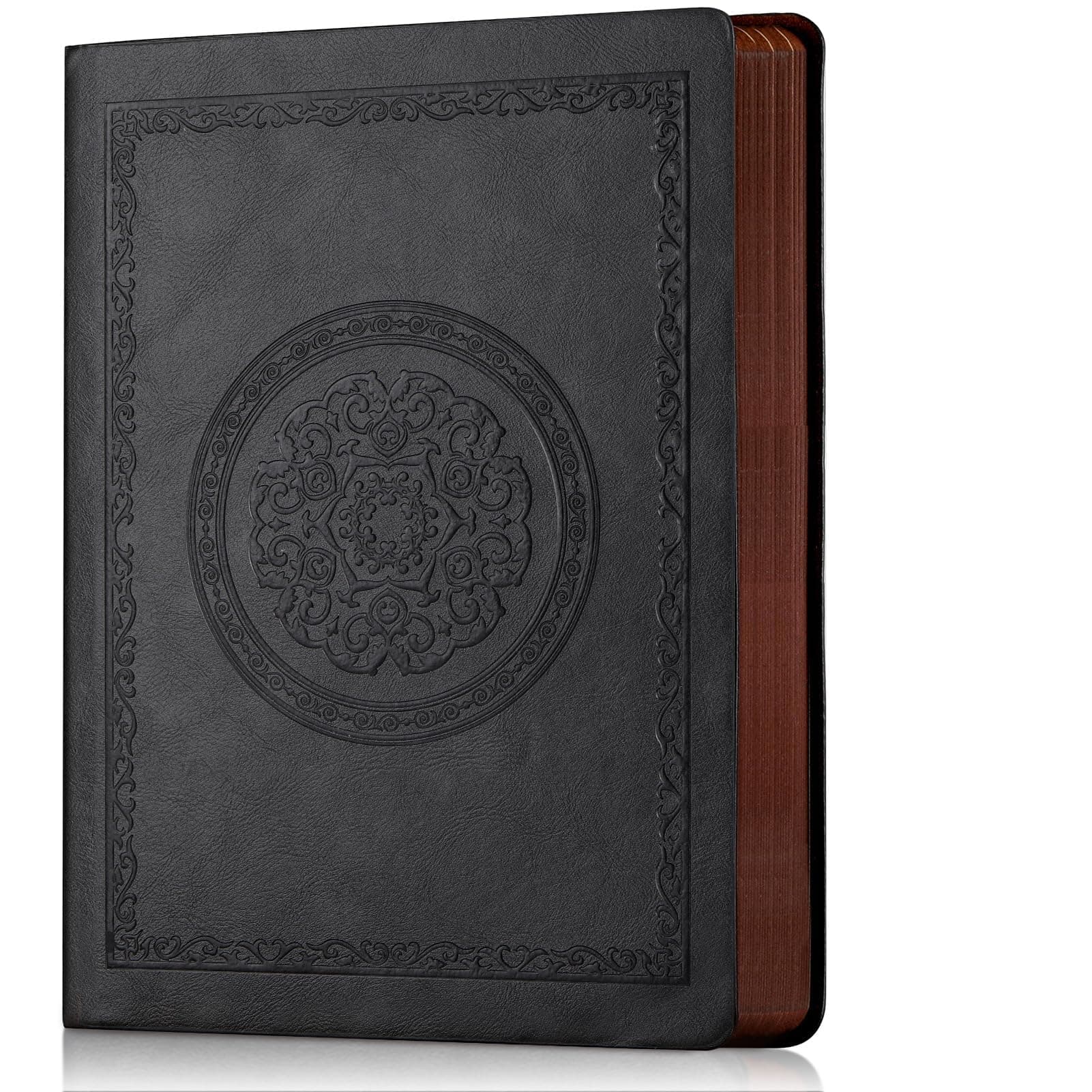 Leather Vintage Journal for Men,A5 Hardcover Leather Lined Journal Notebook for Women,288 Lined Pages Notebook for Travel,Business,Work,Office,School Note Taking,5.7'' X 8.3'', Black1