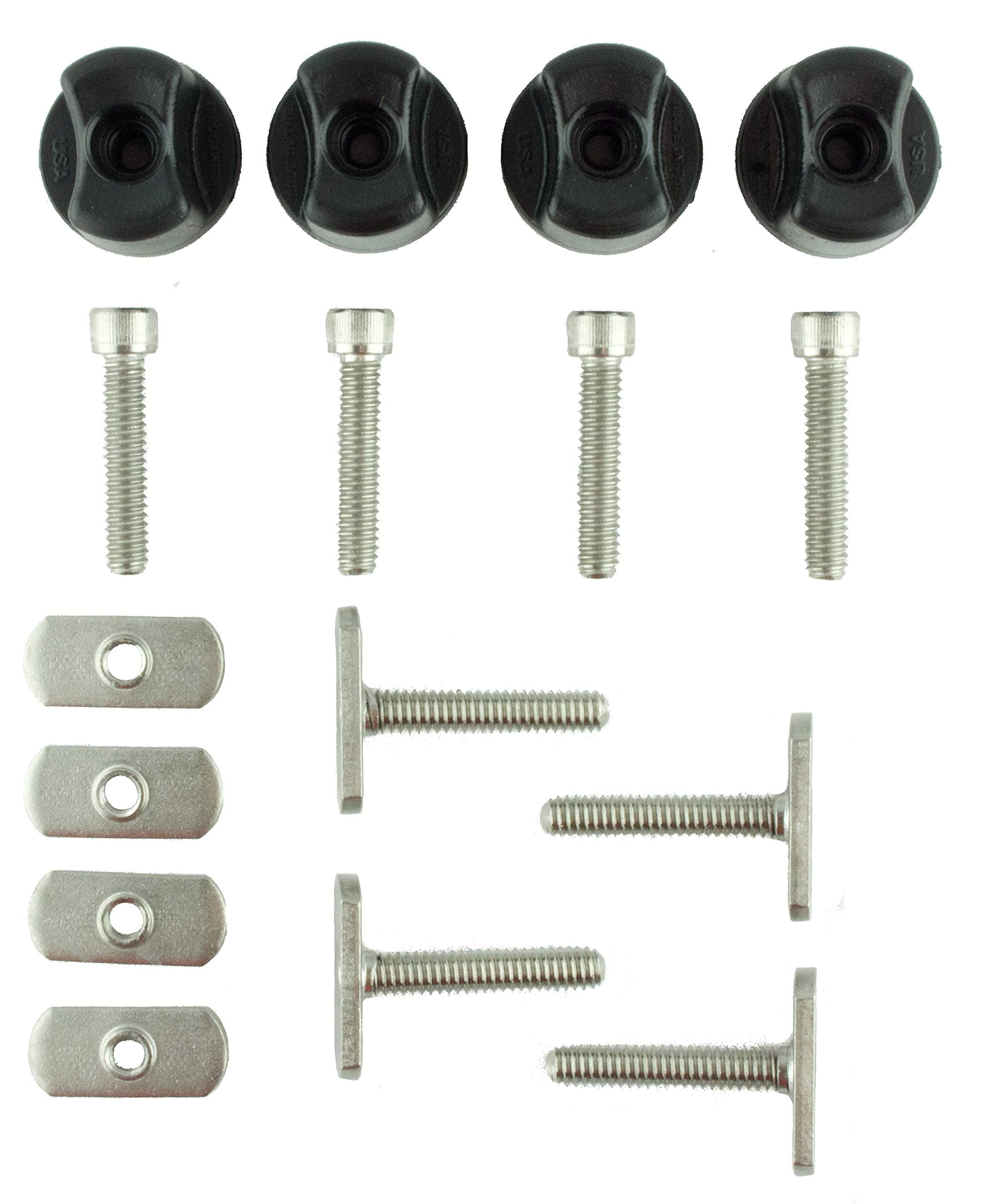 YakAttack GearTrac Hardware Assortment Kit – 1/4-20 Thread | Includes Convertible Knobs, MightyBolts, Track Nuts & Cap Screws | Compatible with Most Kayak Track Systems | Made in USA