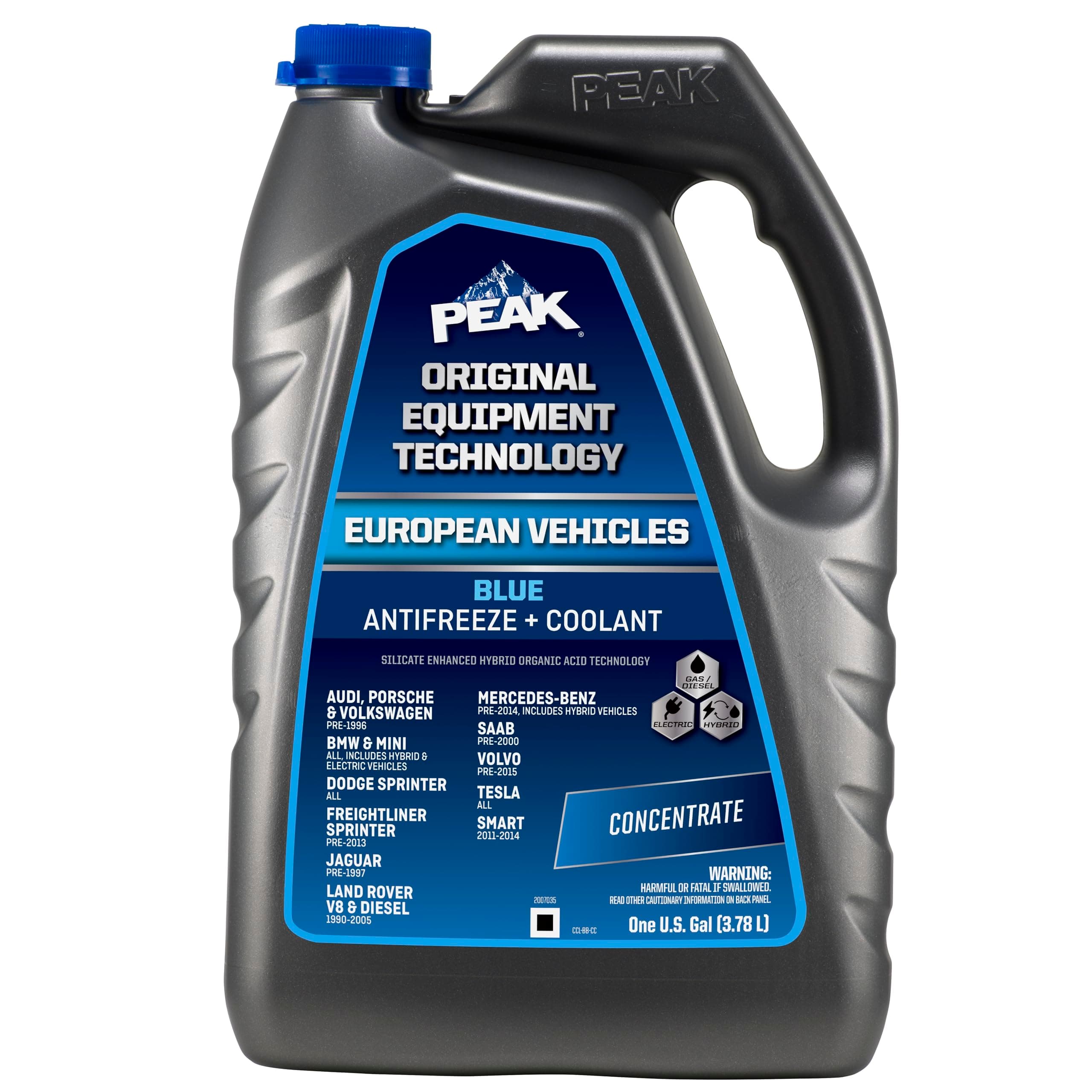 PEAK OET Extended Life Blue Concentrate Antifreeze/Coolant for European