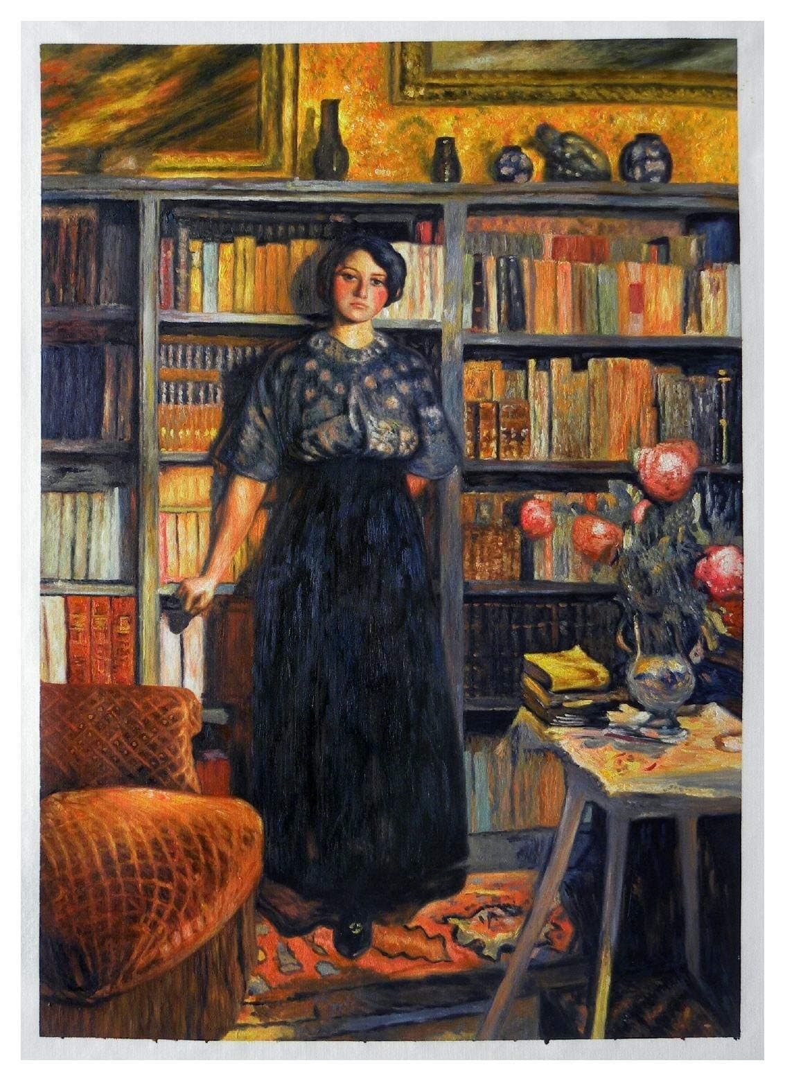 Mademoiselle Jacqueline Fontaine - Édouard Vuillard high quality hand-painted oil painting reproduction,Portrait Girl Standing,Study Room Wall Art Decor