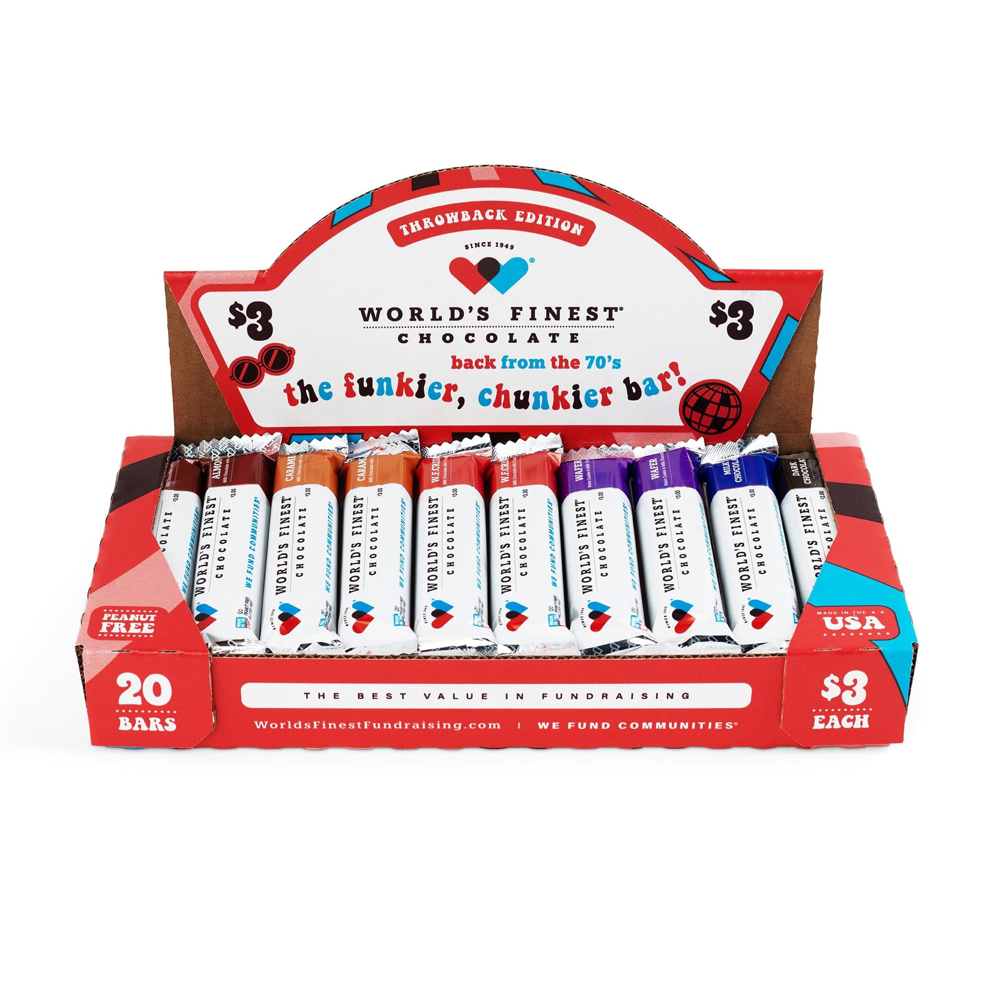 World's Finest® Chocolate - 20 Candy Bar - Fundraising Chocolate Variety Pack