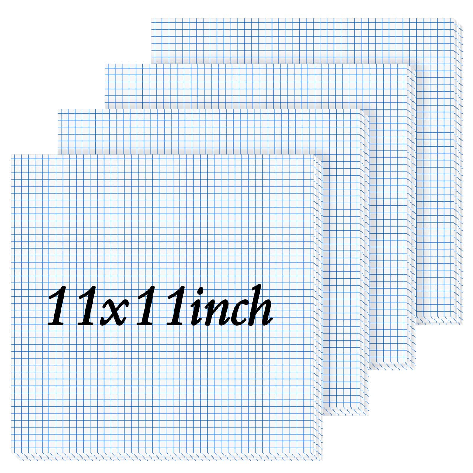 Sherr 4 Pads Large Engineering Graph Paper 11 x 11 Inches Landscape,1/2 Inch Grid Graph Paper Pad Giant Drafting Pad Blueprint Sketching for Engineer Architect School Office